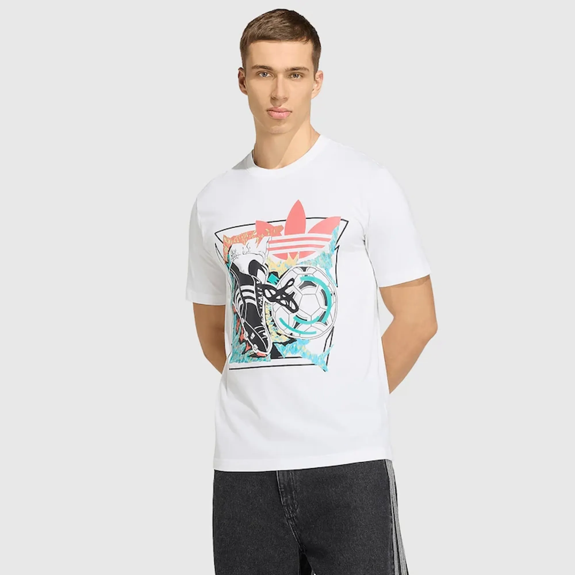 adidas Originals Archive Anime Football Graphic T Shirt White