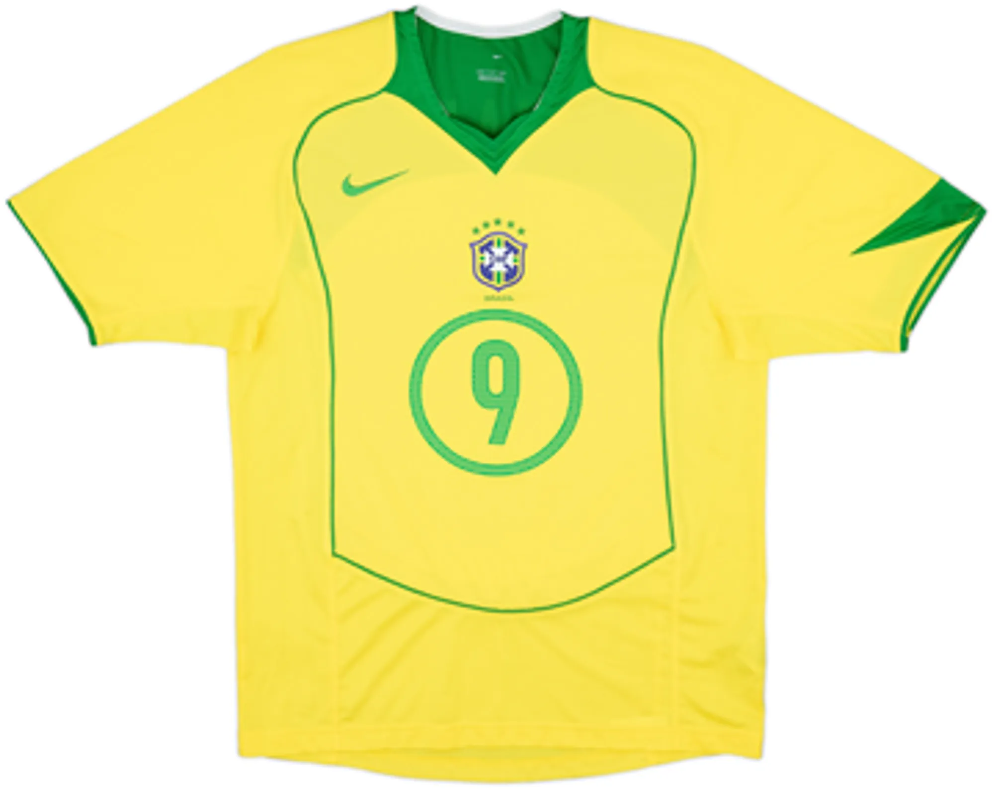 2004-06 Brazil Home Shirt Ronaldo #9 - 8/10 - (S)