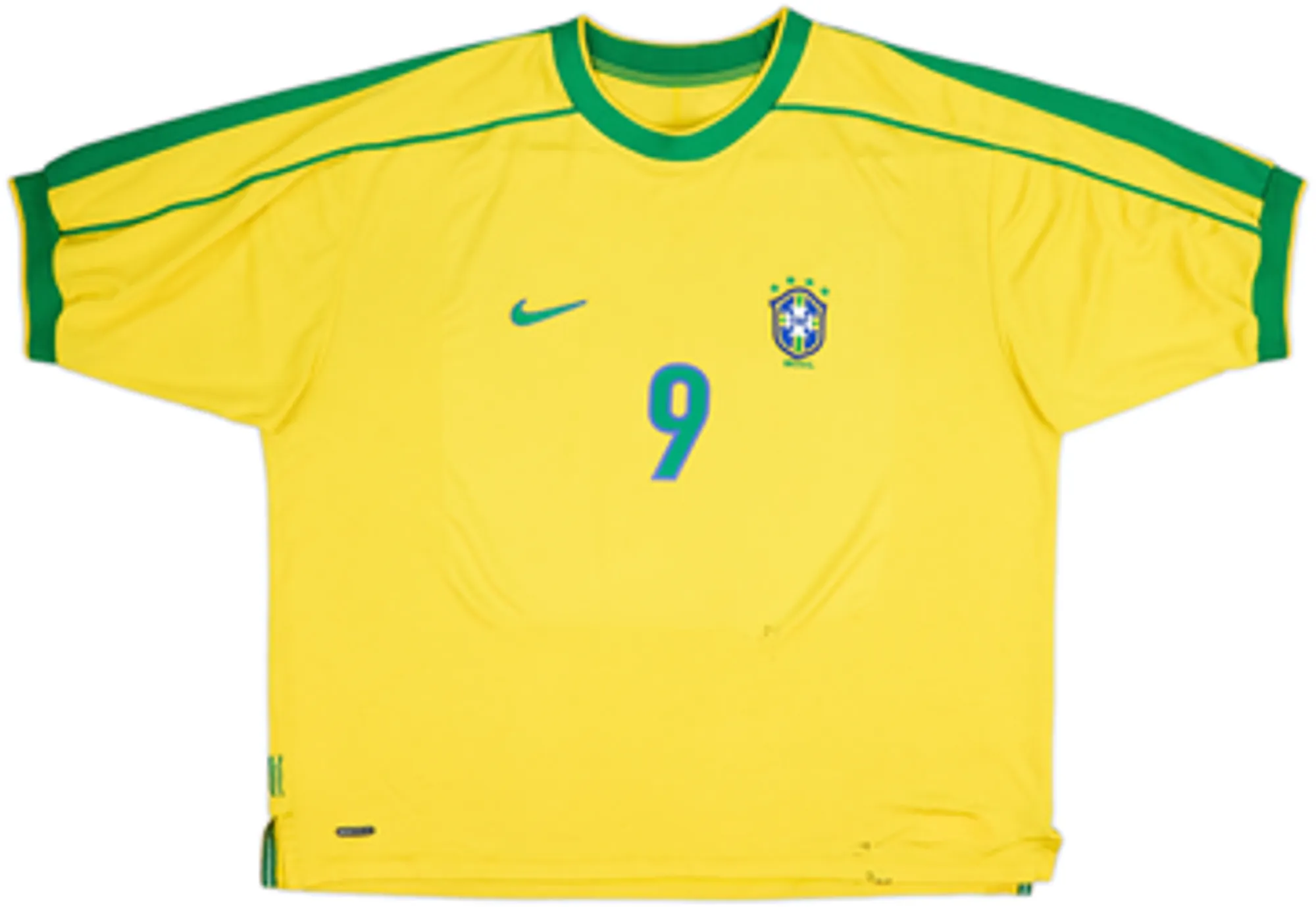 1998-00 Brazil Home Shirt Ronaldo #9 - 5/10 - (XXL)