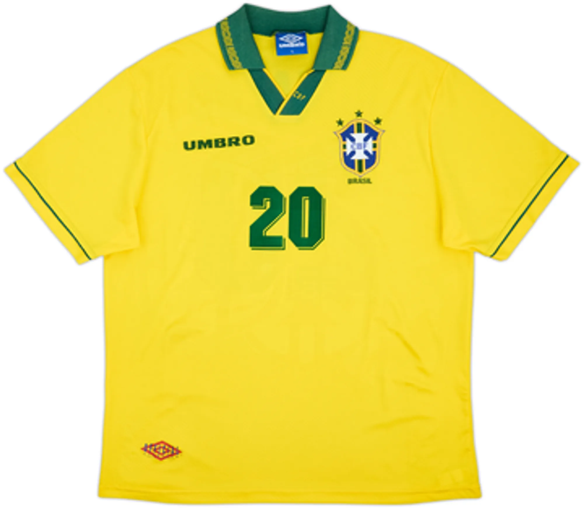 1993-94 Brazil Home Shirt Ronaldo #20 - 8/10 - (L)