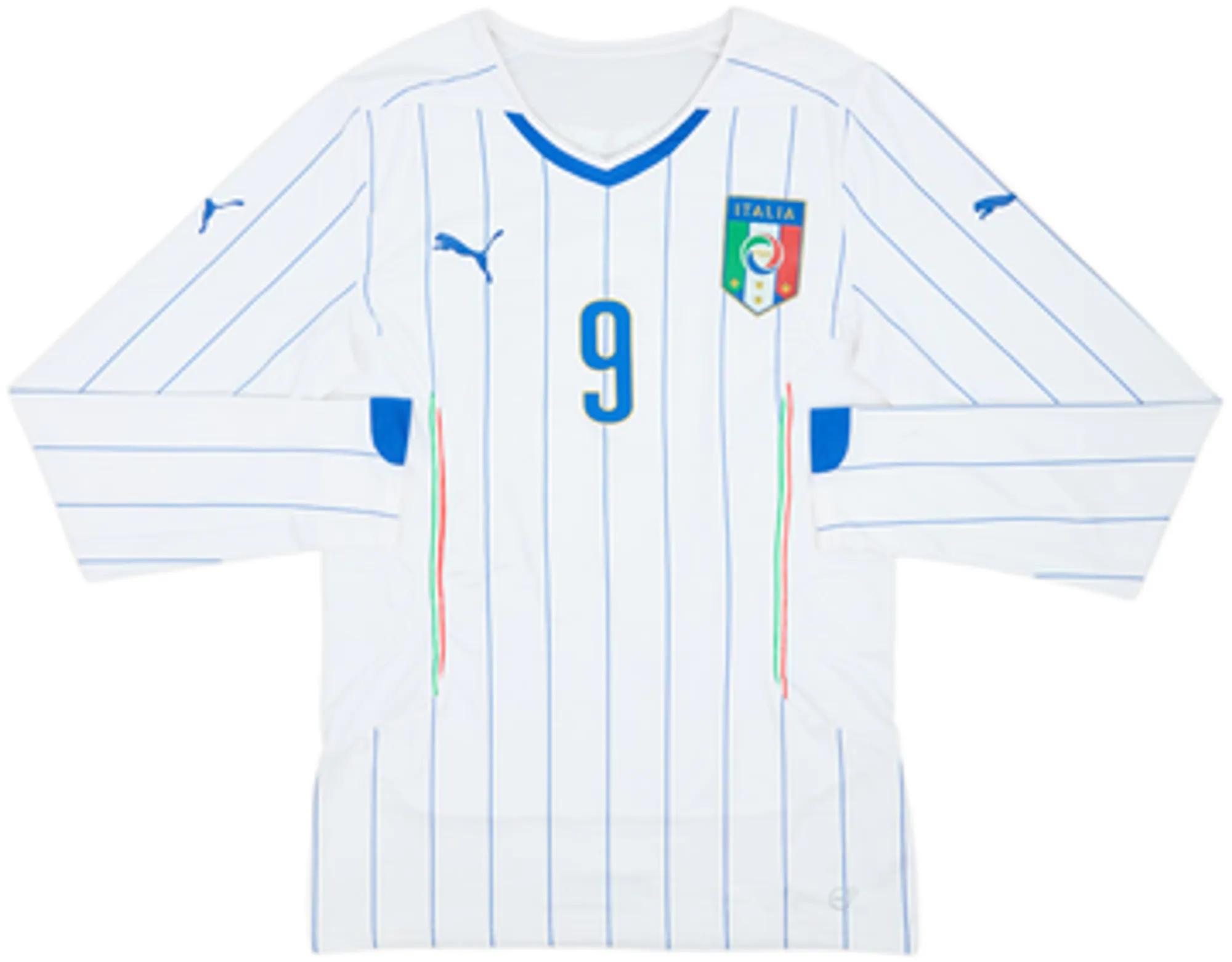 2014-15 Italy Player Issue (ACTV Fit) Away L/S Shirt Balotelli #9 - 5/10 - (XXL)