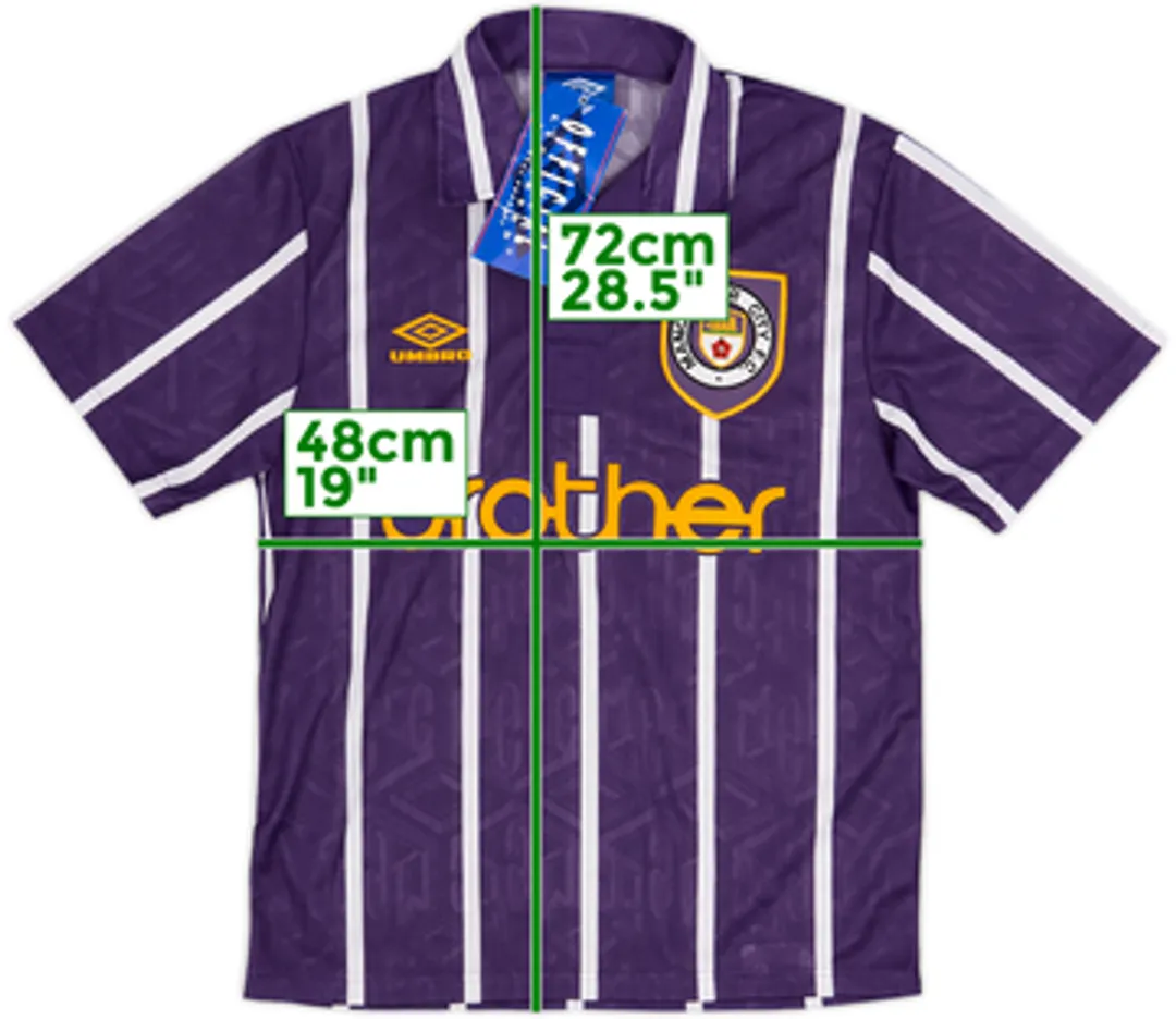 ウェア Manchester City 1993-94 Away Uniform 1993-94 Manchester City Away Shirt (S) | MCYA92317974used | FOOTY.COM