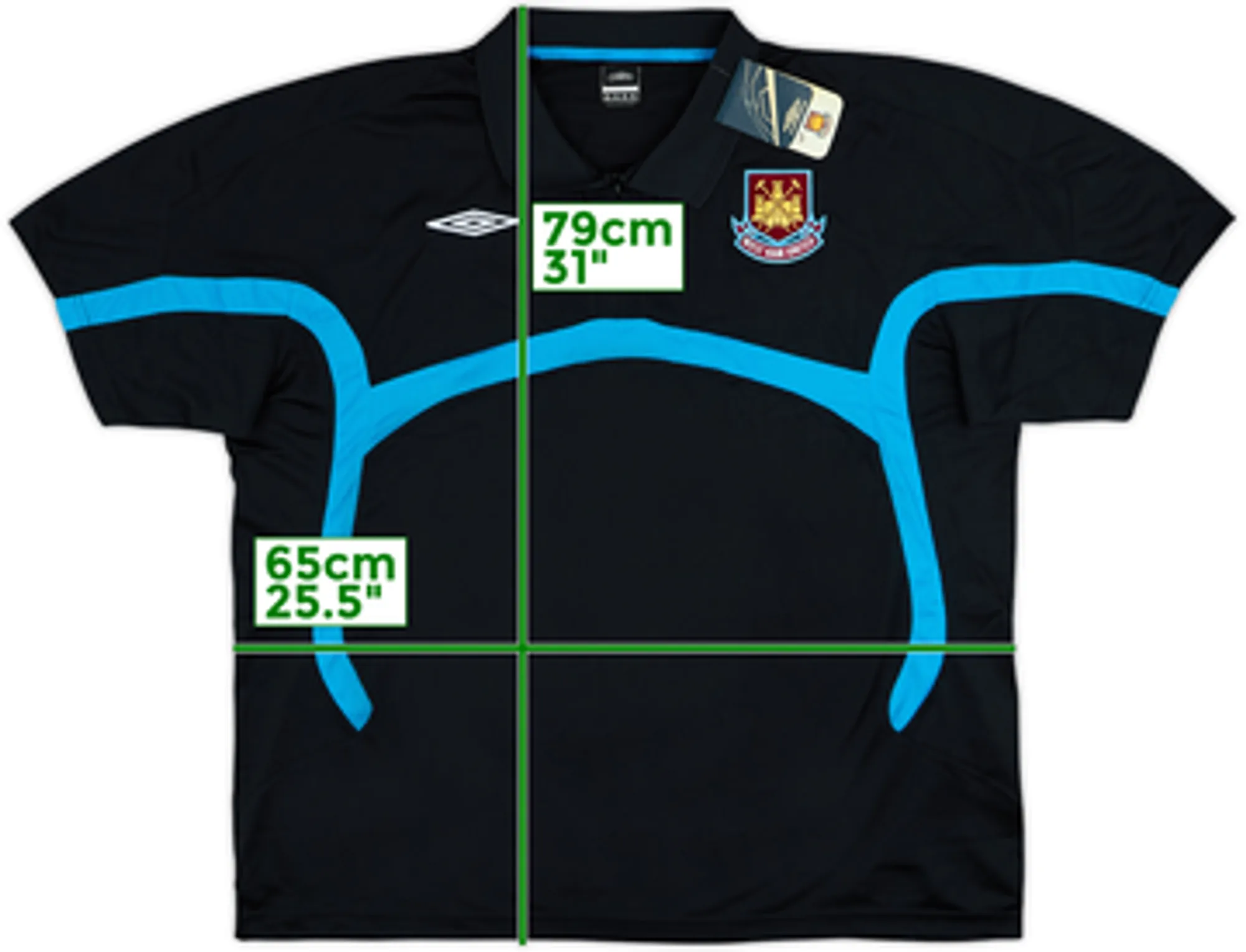 2009-10 West Ham Umbro 1/4 Zip Polo Shirt (3XL)