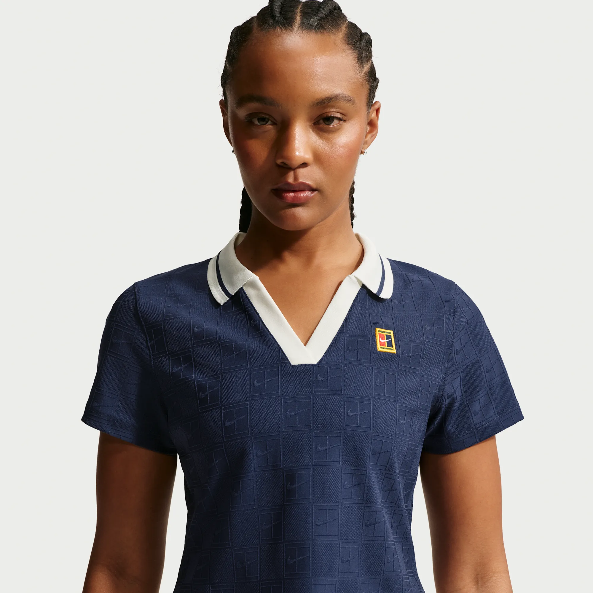 NikeCourt Court Collection Women's Dri-FIT Cropped Tennis Polo - Blue - Polyester/Elastane