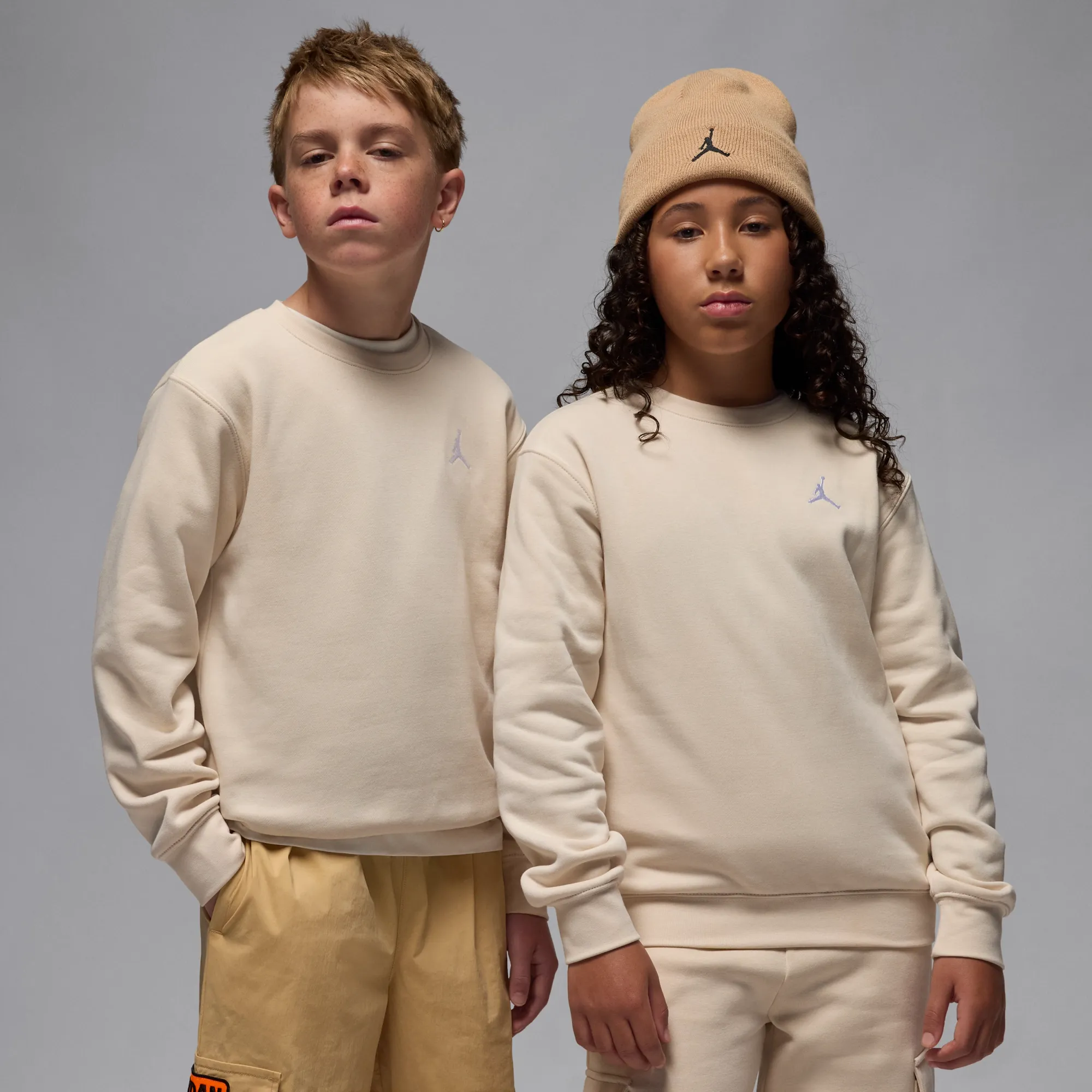 Nike Jordan Brooklyn Fleece Older Kids' Crew Top - Brown - Cotton/Polyester