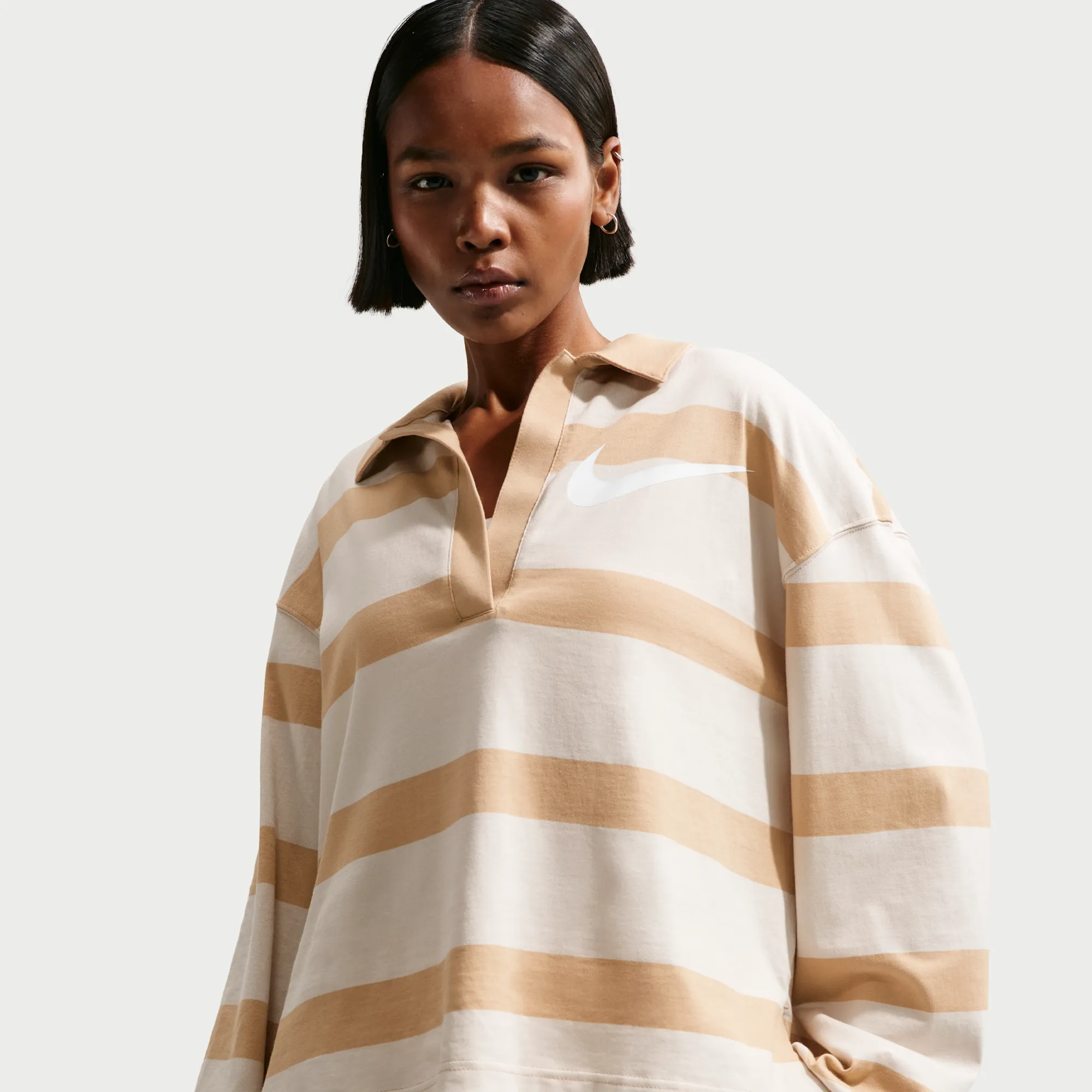 Nike Women's Oversized Top - Grey - Cotton