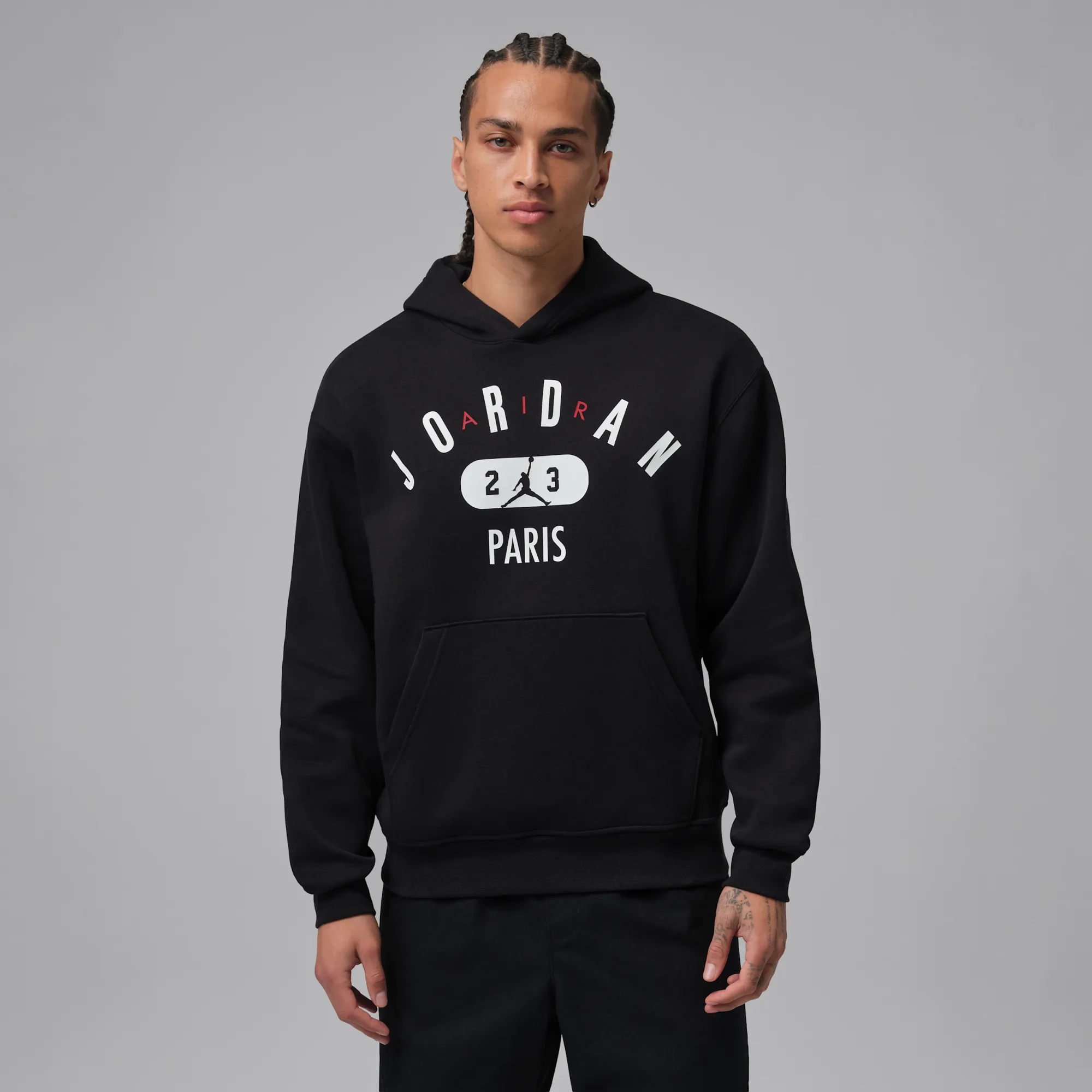 Nike Jordan Men's Paris Fleece Pullover Hoodie - Black - Fleece