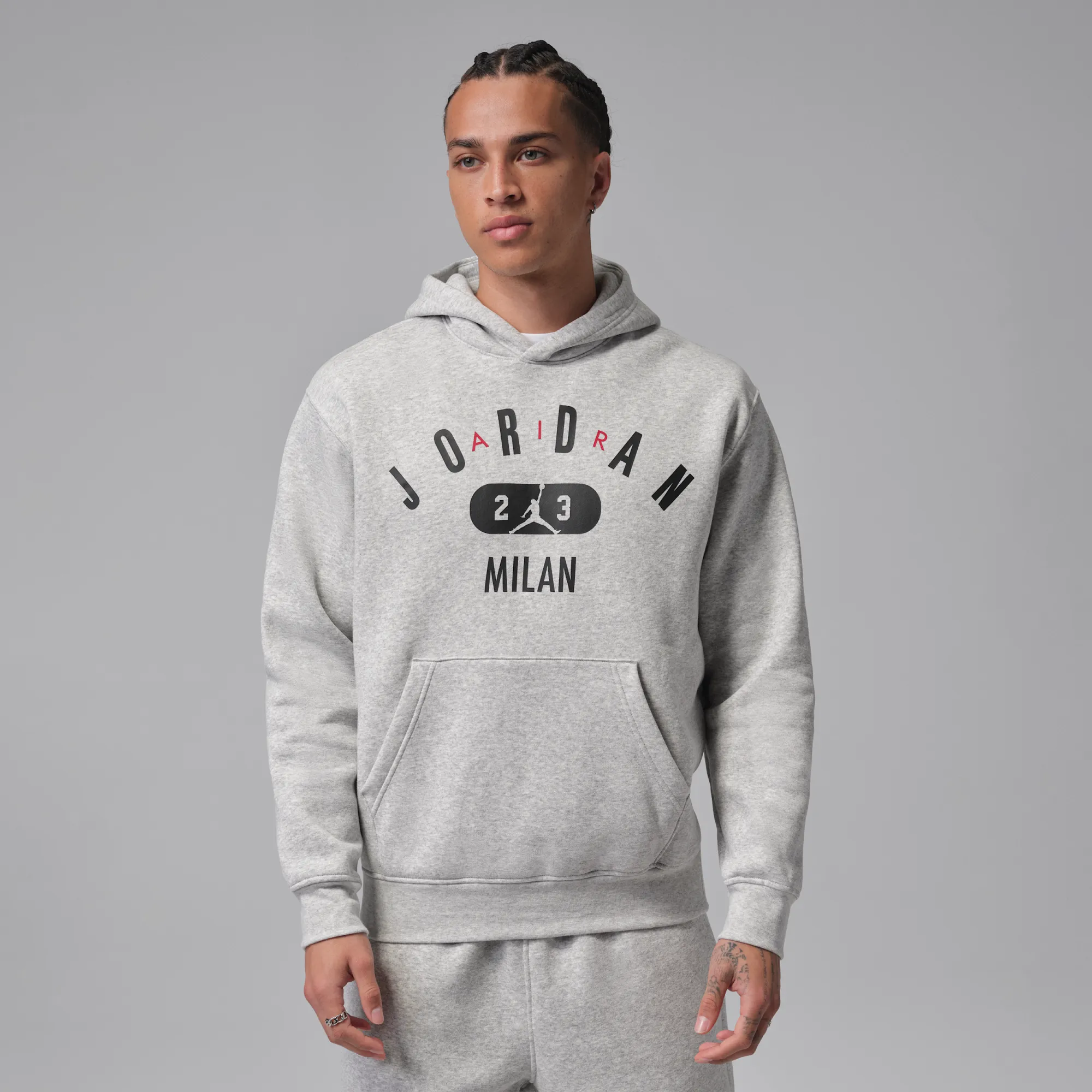 Nike Jordan Men's Milan Fleece Pullover Hoodie - Grey - Fleece