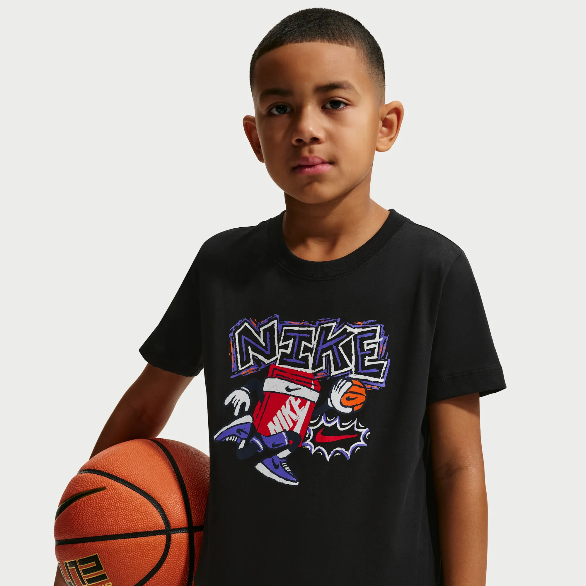Nike Older Kids' T-Shirt - Black - Cotton