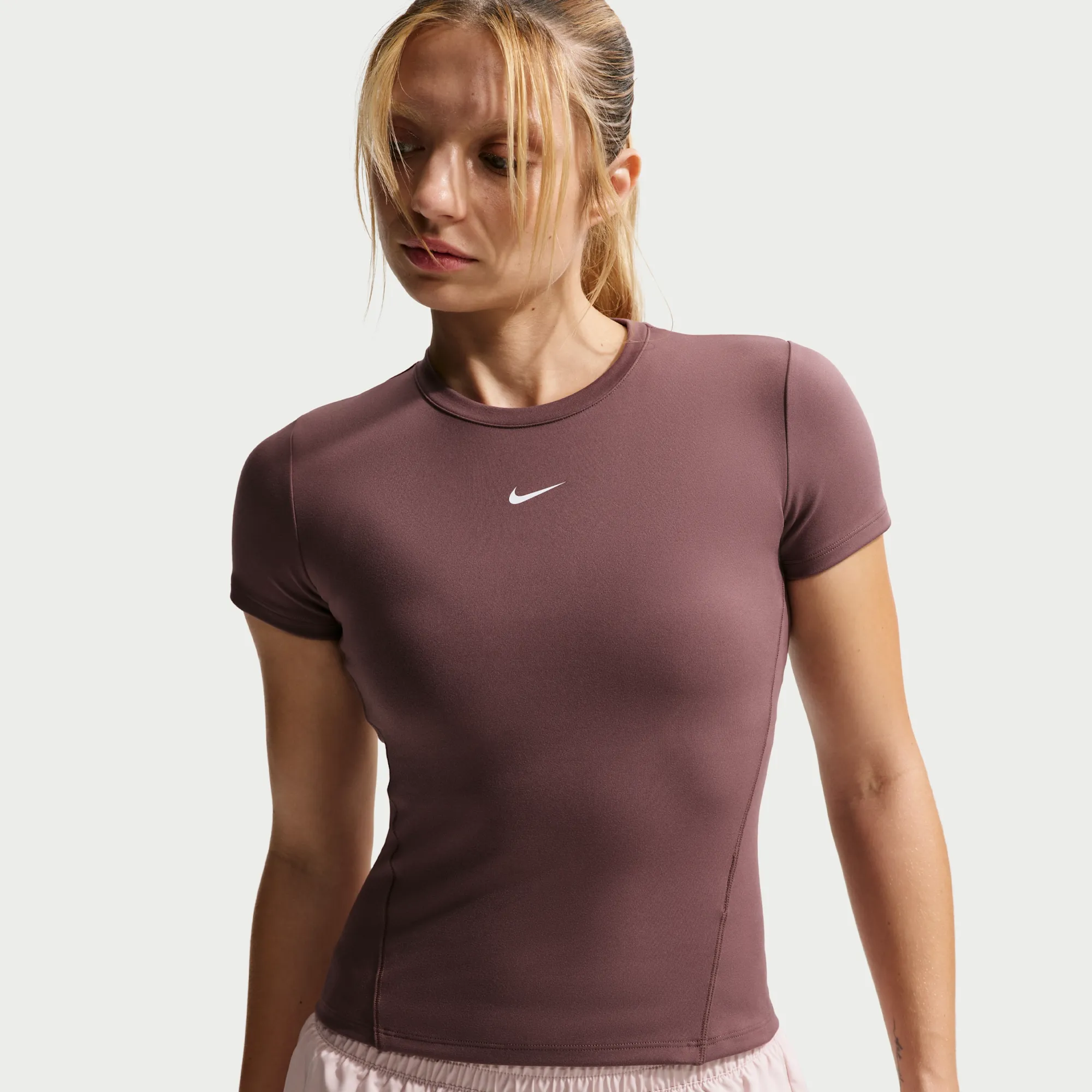 Nike One Women's Short-Sleeve Top - Purple - Polyester