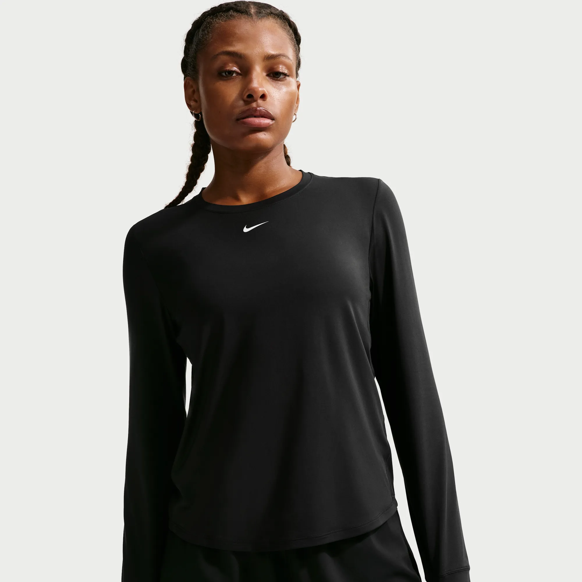 Nike One Classic Women's Dri-FIT Long-Sleeve Top - Black - Polyester/Elastane