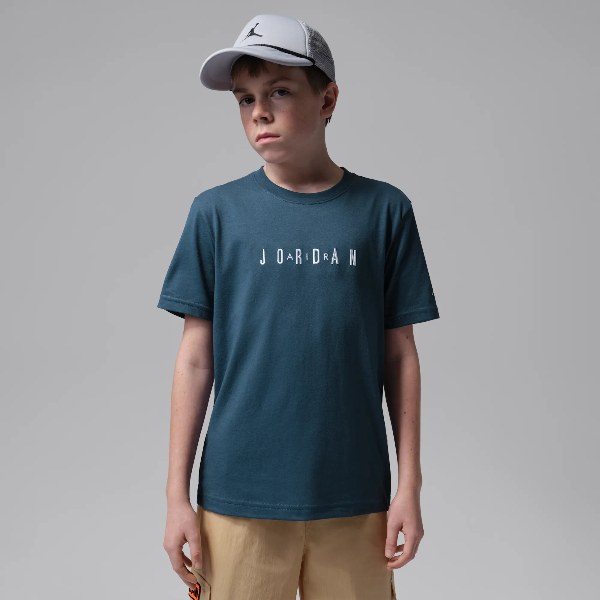 Nike Jordan Older Kids' Embroidered Logo T-Shirt - Blue