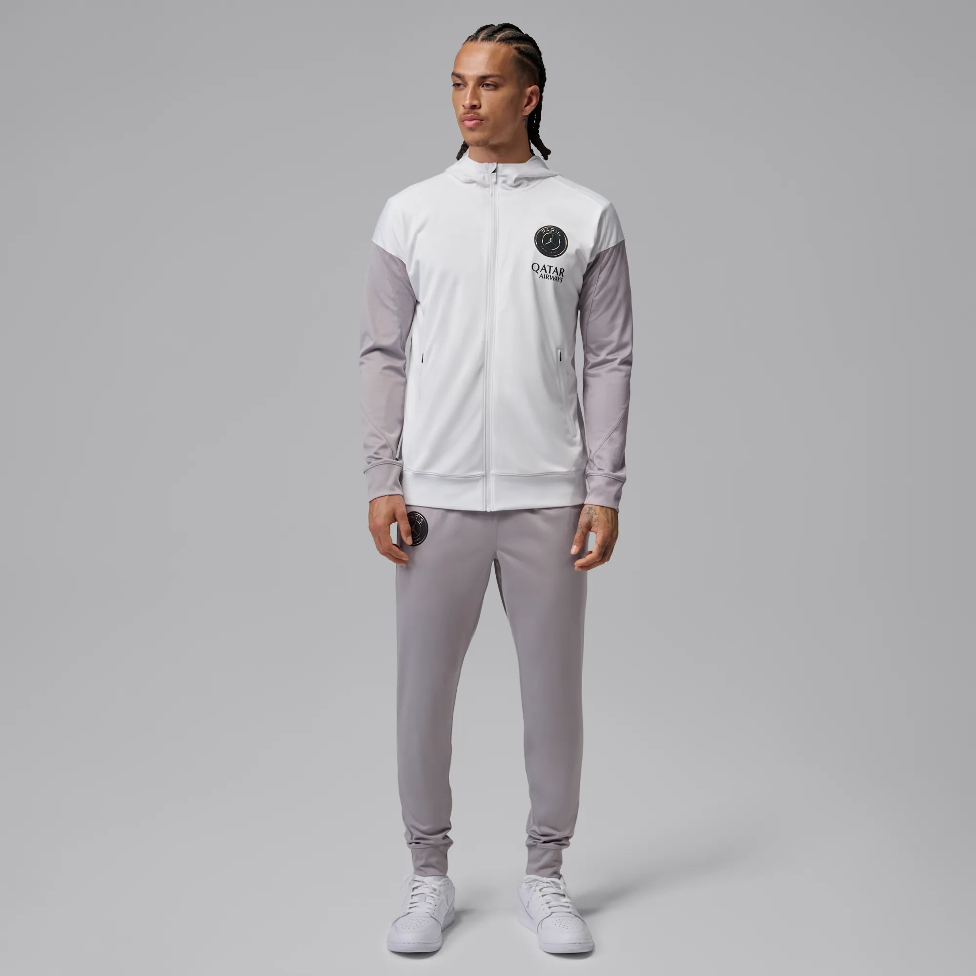 Nike Paris Saint-Germain Strike Night Edition Men's Jordan Dri-FIT Football Hooded Tracksuit - White - Polyester
