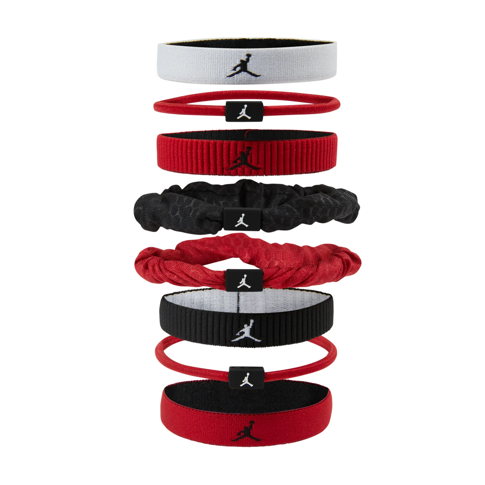 Nike Jordan Sport Mixed Elastic Hair Bands (8-Pack) - White