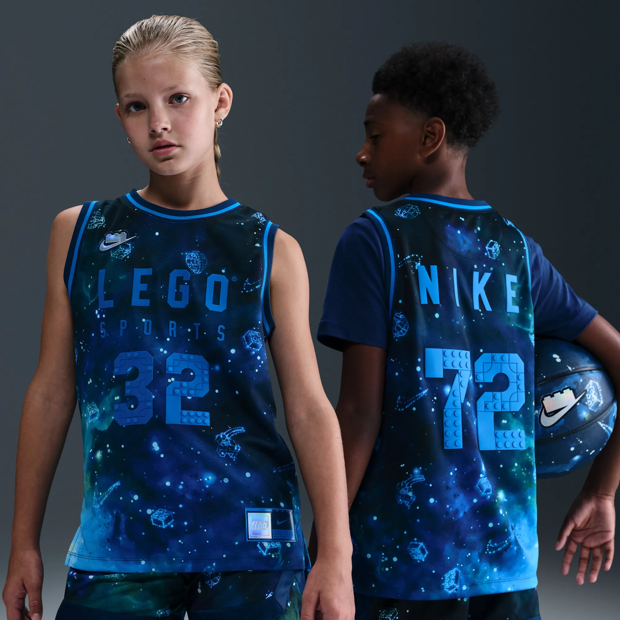 Nike x LEGO® Collection Older Kids' Dri-FIT Jersey - Blue - Polyester