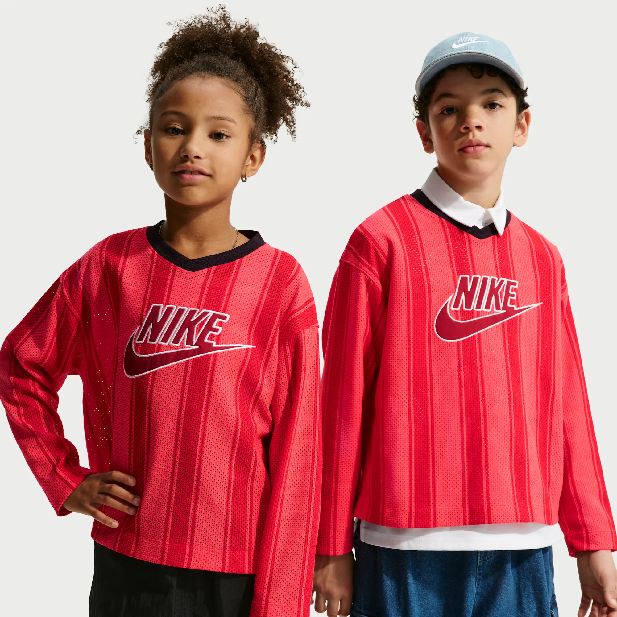Nike Collection Older Kids' Long-Sleeve Mesh Jersey - Red - Polyester