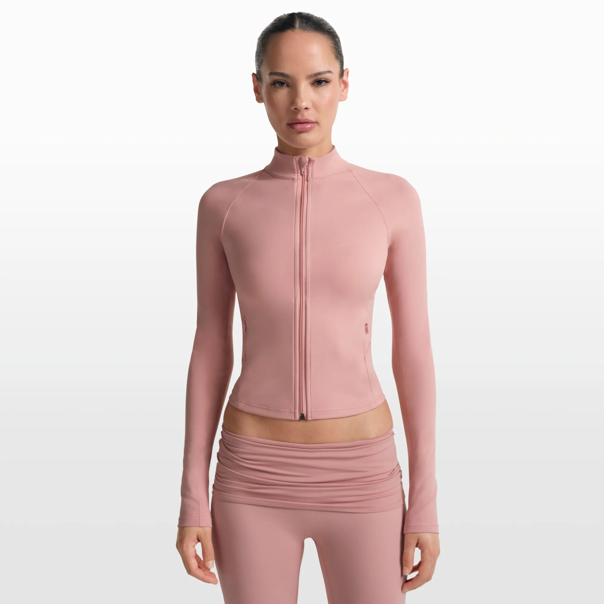 NikeSKIMS Matte Women's Mock-Neck Full-Zip Jacket - Pink
