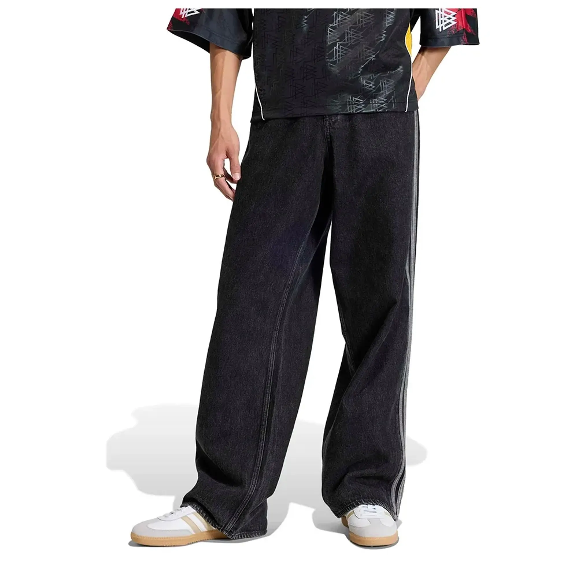 adidas Originals Firebird Denim Track Pants, Black