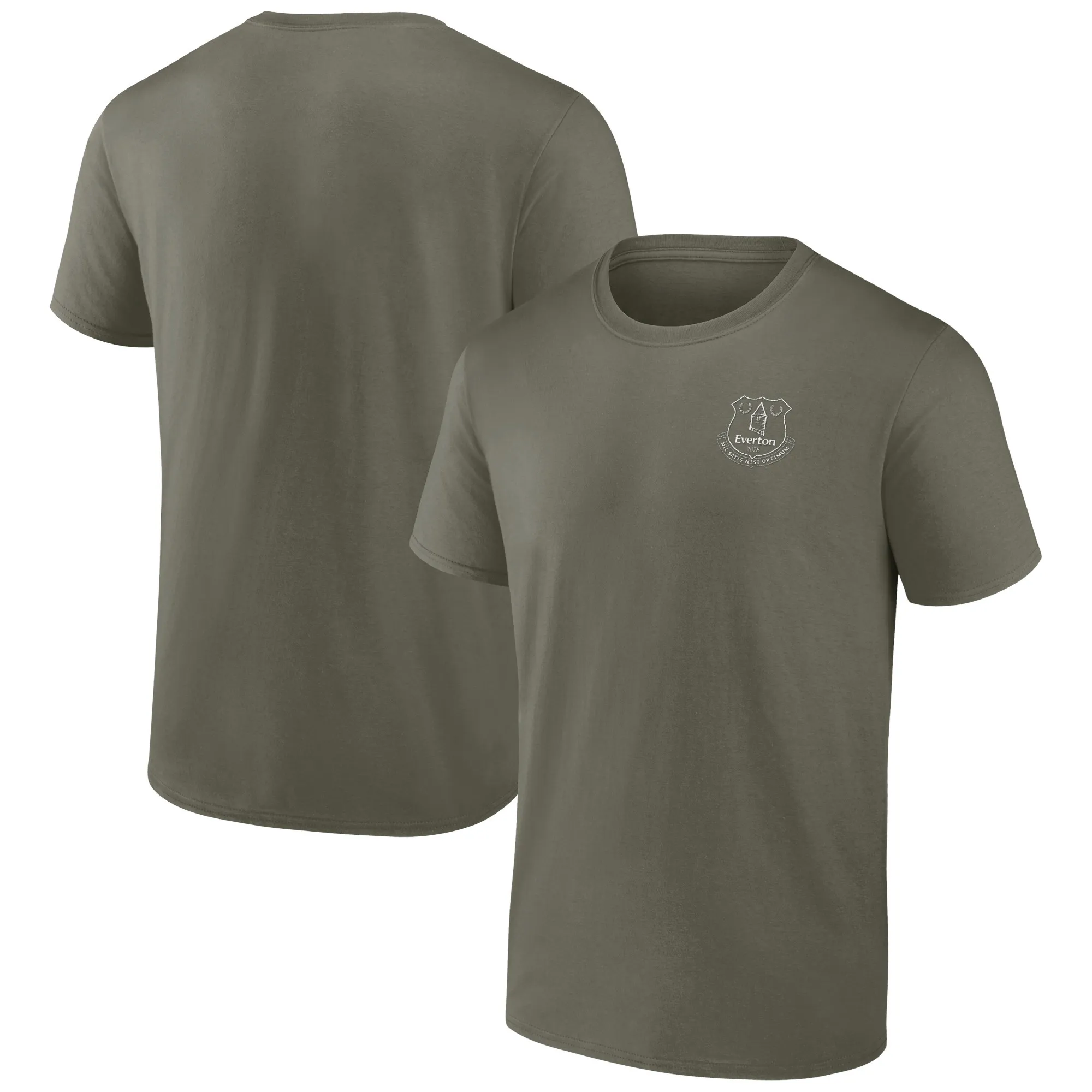 Everton Essentials Small Crest T-Shirt - Khaki - Mens