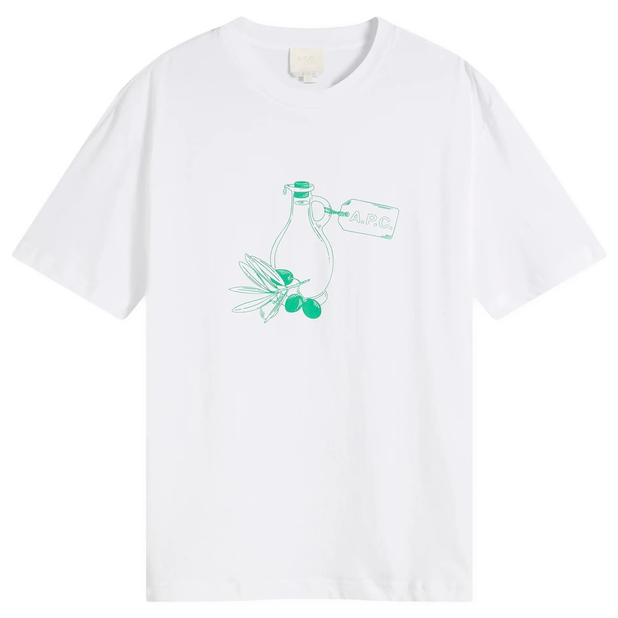 A.P.C. Men's Olive Oil T-Shirt White