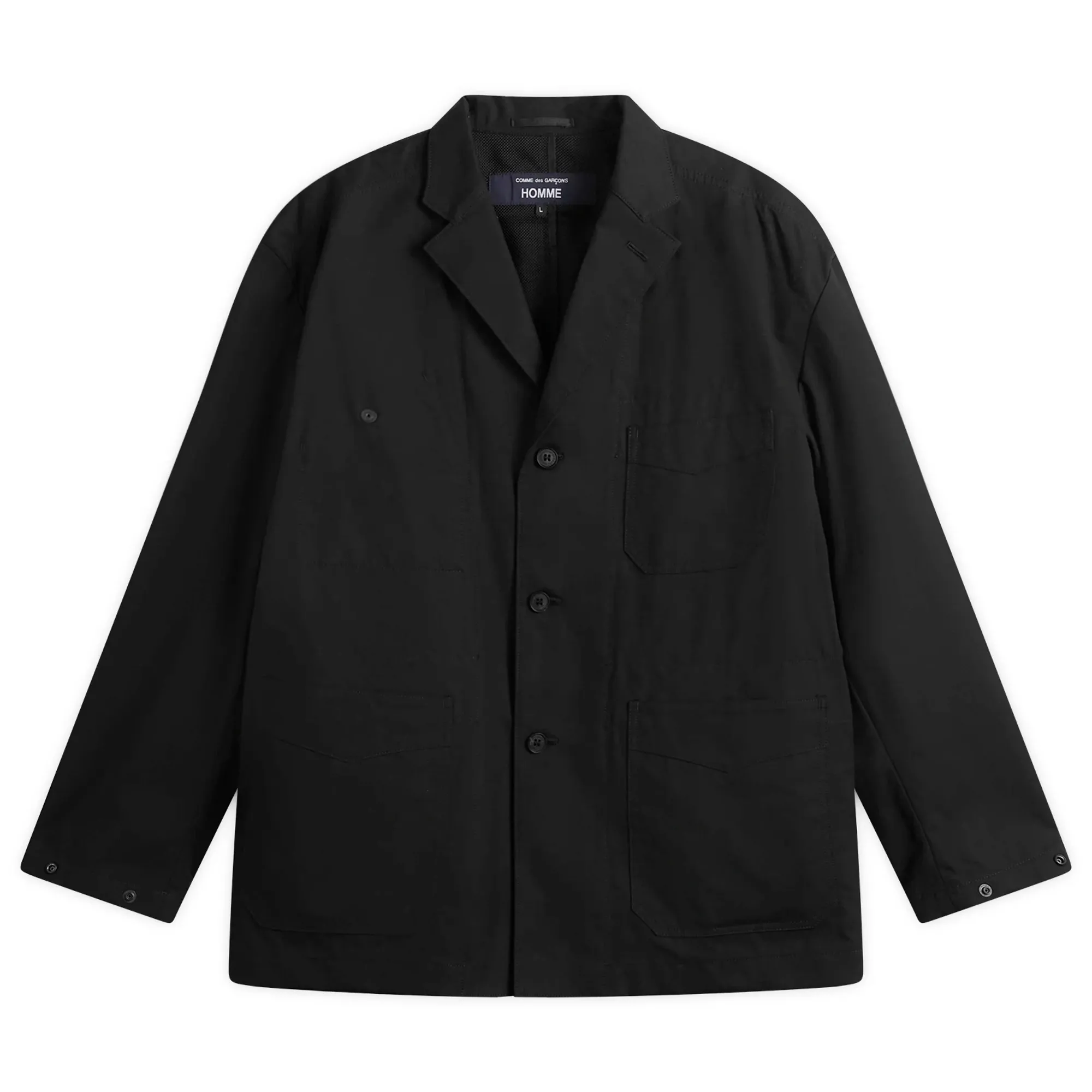 Comme des Garçons Homme Men's Cotton Yarn Dyed Jacket Black