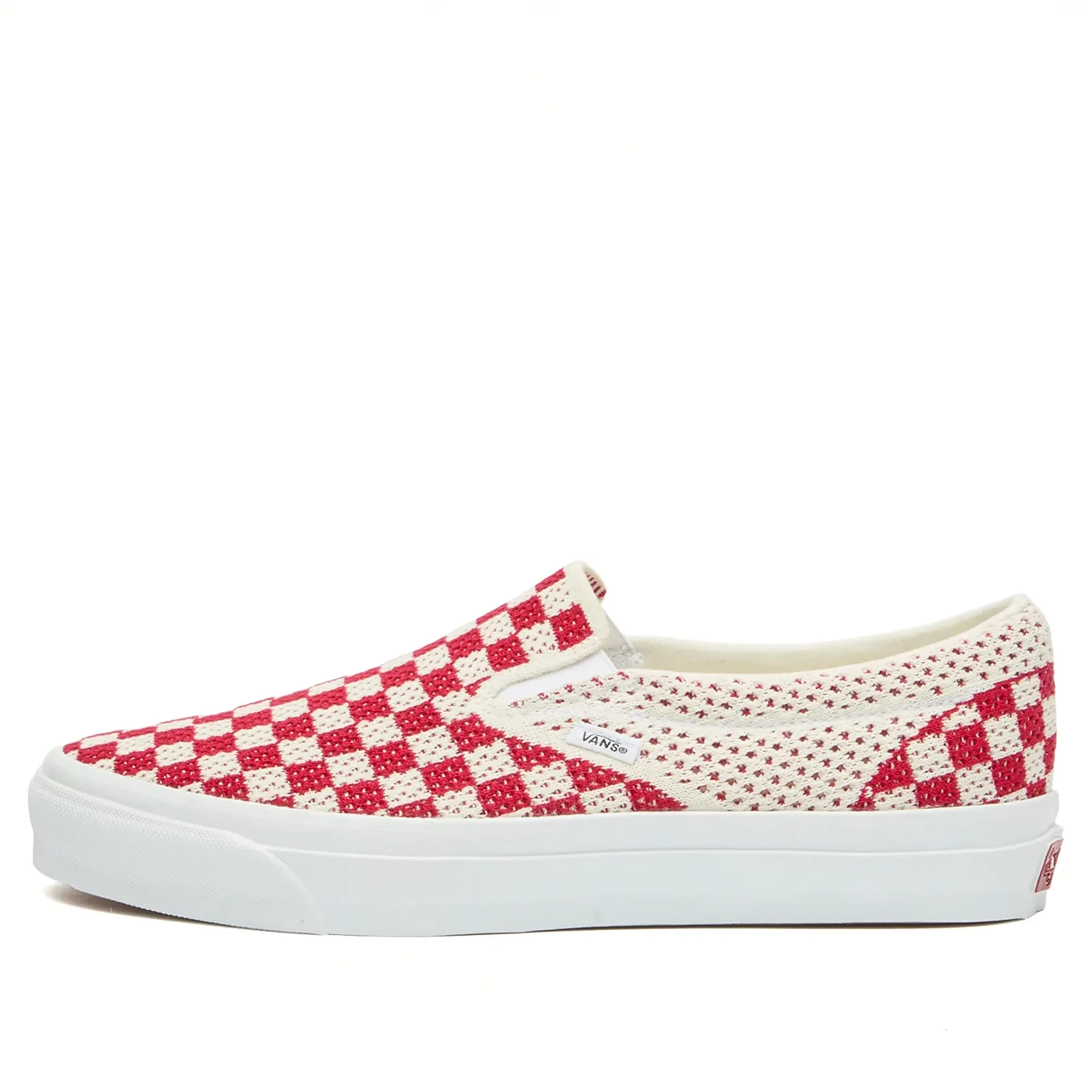Vans Men's LX Classic Slip-On 98 EK Sneaker Checkerboard Red/Marshmallow