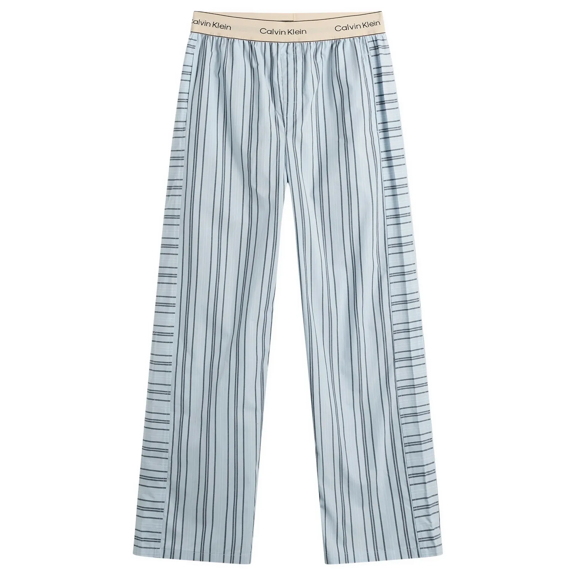 Calvin Klein Women's Cotton Poplin Sleep Pant Majorca Stripe Breezy Blue