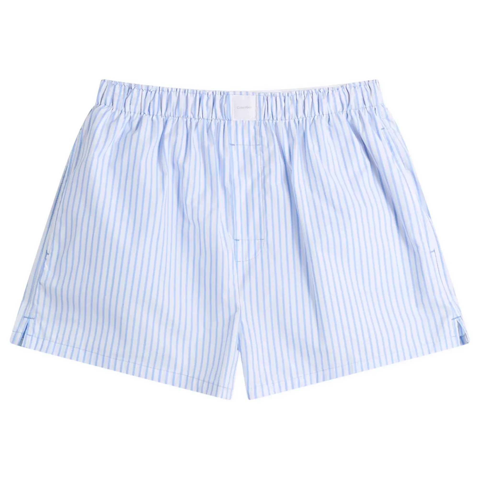 Calvin Klein Women's Cotton Poplin Sleep Short Sera Stripe Blue Descent