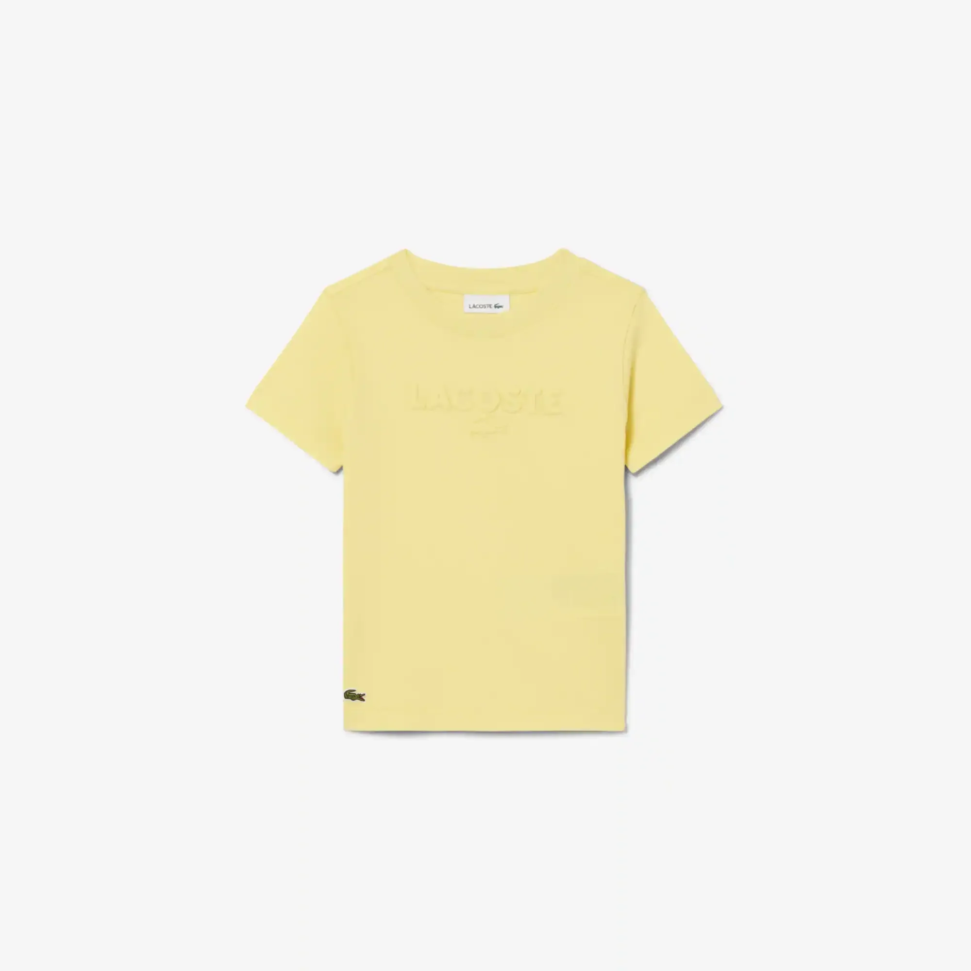 Textured Lacoste Cotton T-shirt - Pastel Yellow