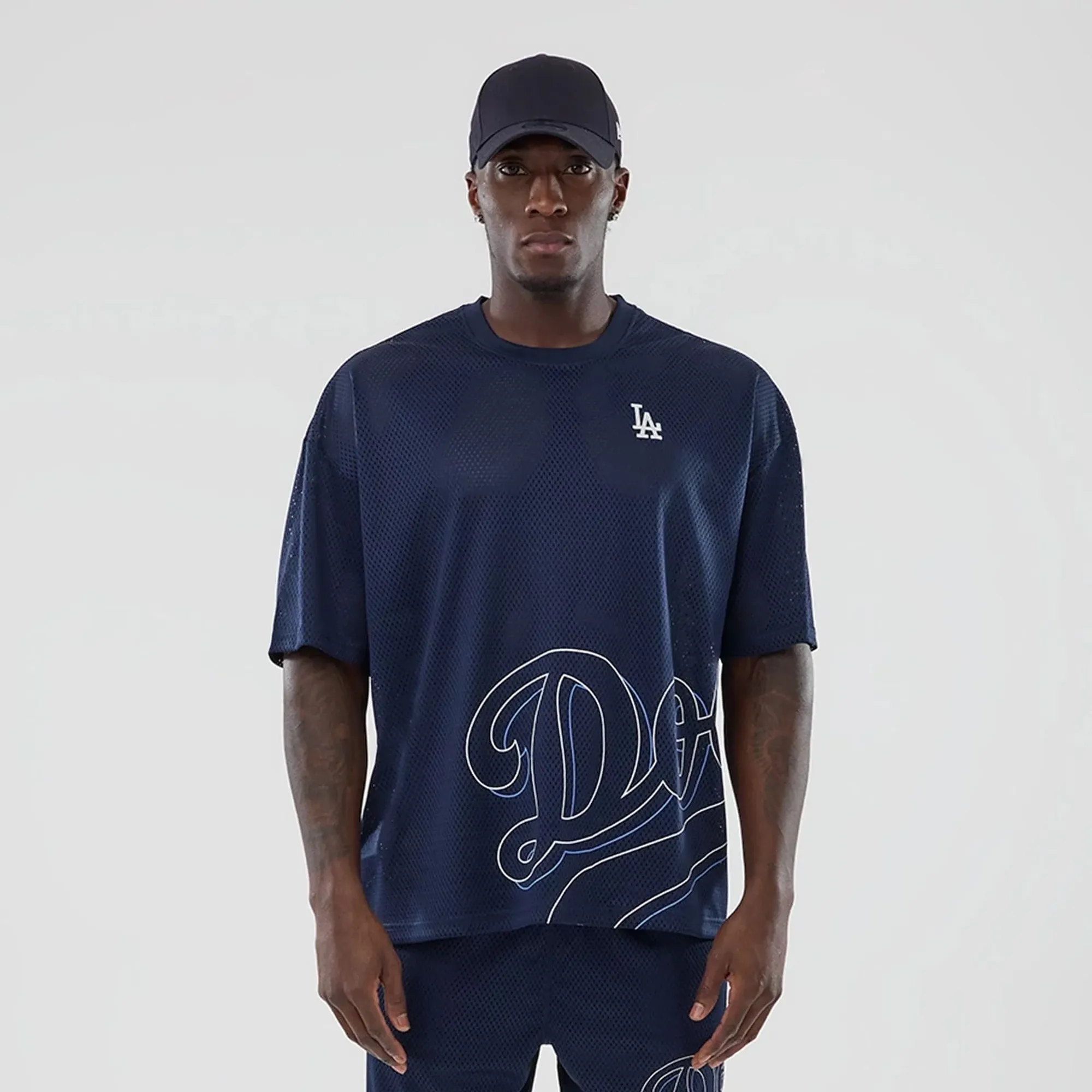 LA Dodgers MLB Mix League Blue Oversized Mesh T-Shirt New Era Cap adult unisex