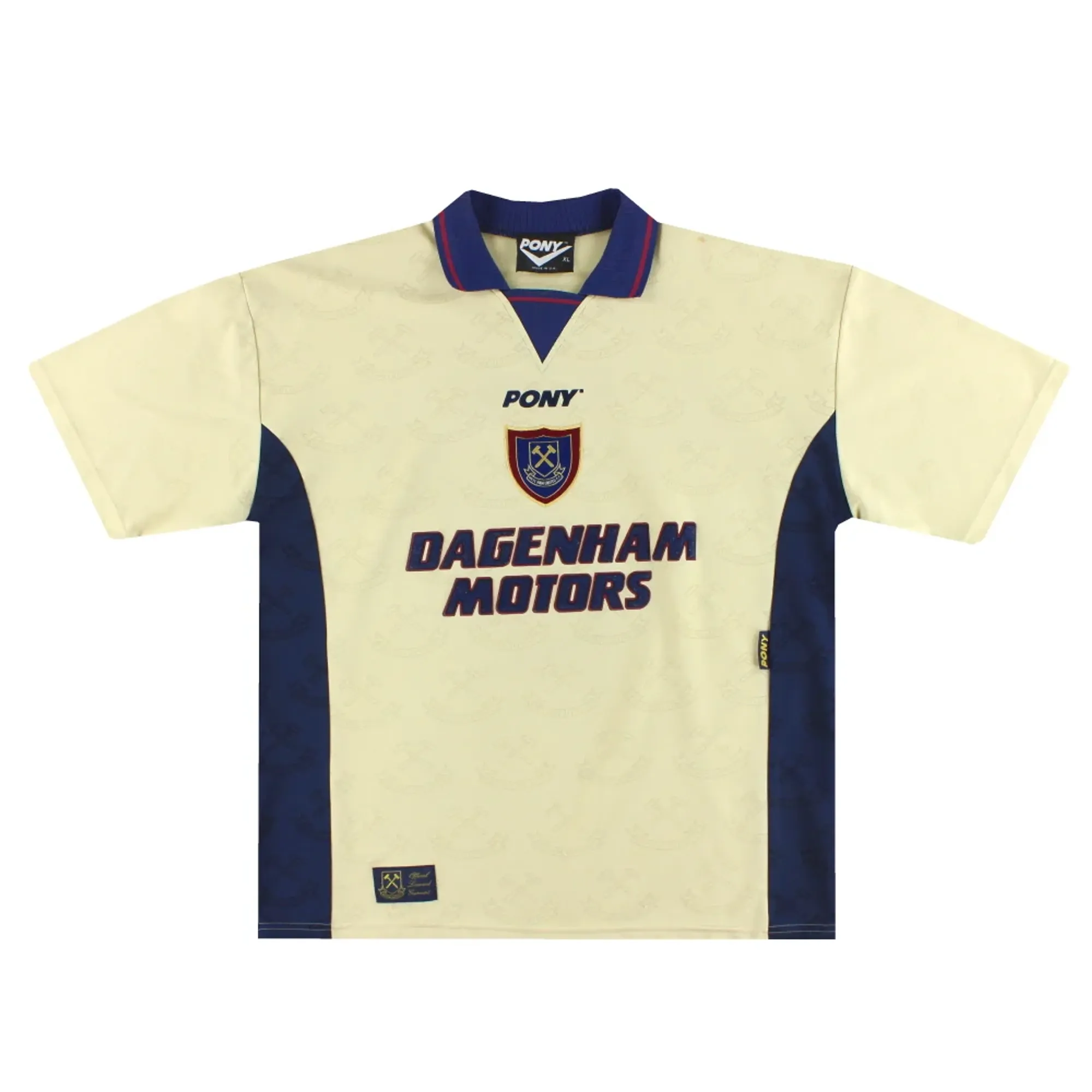 1996-97 West Ham Pony Third Shirt XL - West Ham / Excellent 