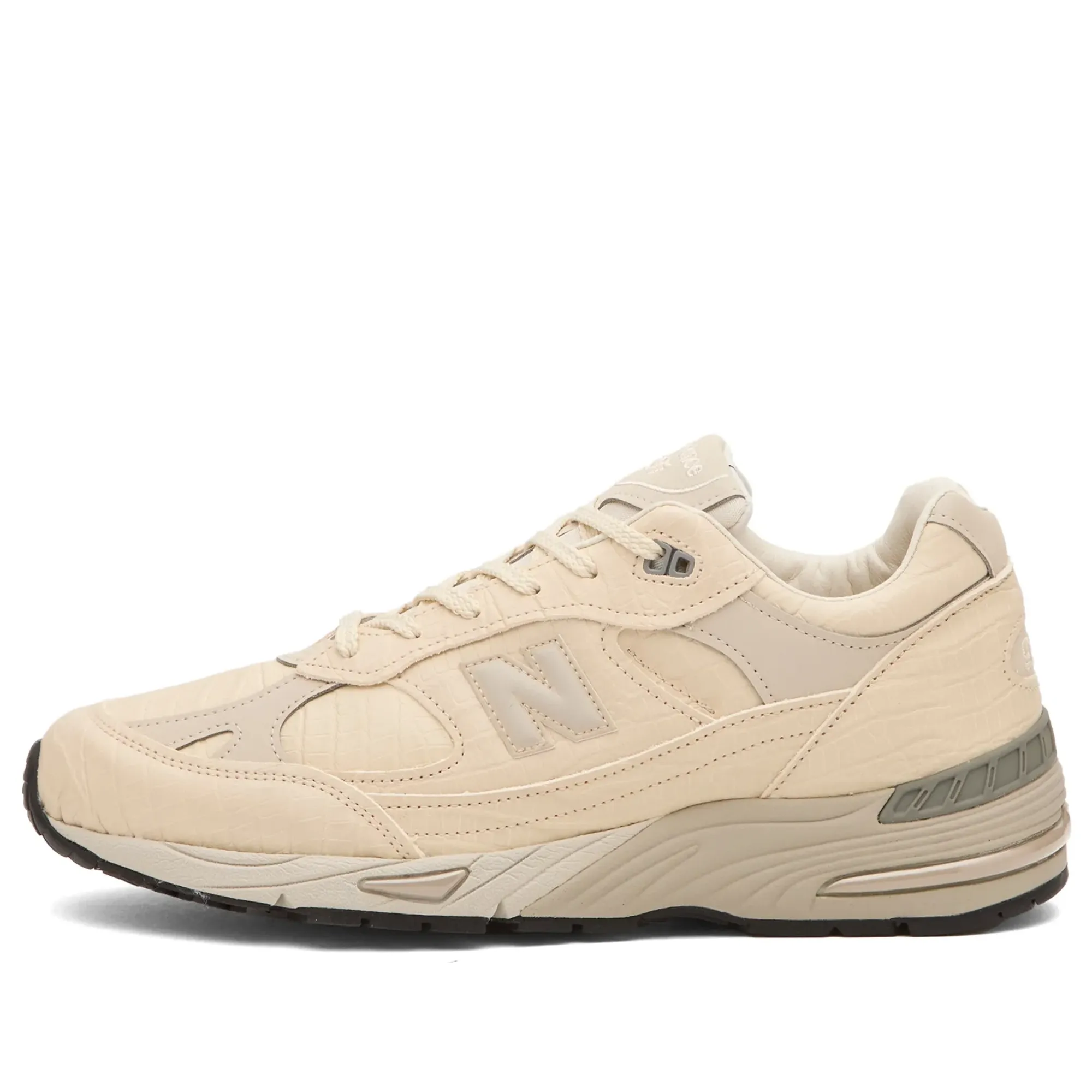 New Balance Men's 991v1 Sneaker Oyster Gray/Pistachio Shell/French Oak