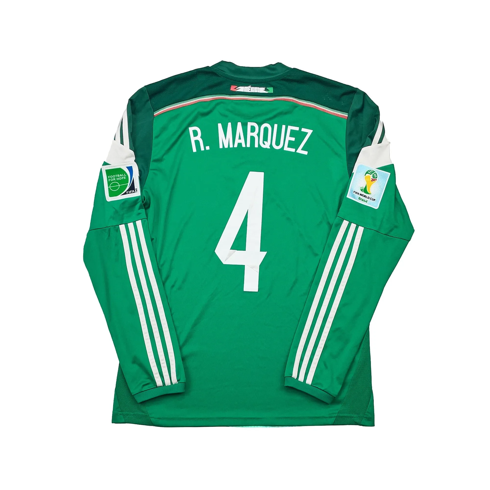 2014 Mexico R.Marquez #4 L/S Home Shirt (M) Adidas | Cult Kits