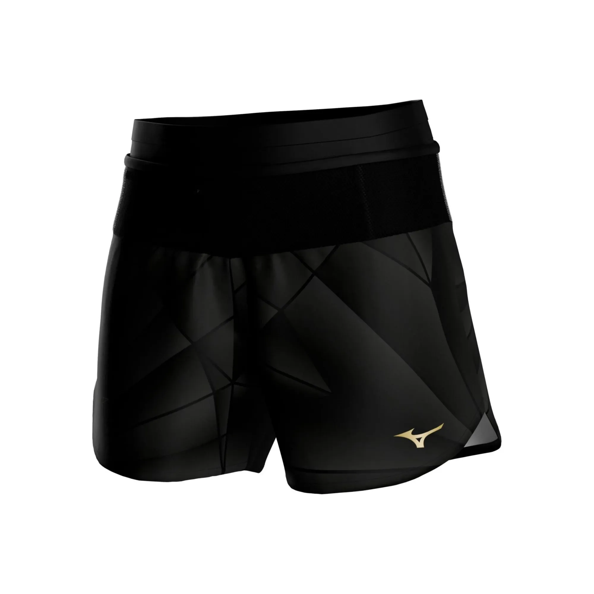 Mizuno Active Graphic Multi Pocket 4in Running shorts Women - black, gold
