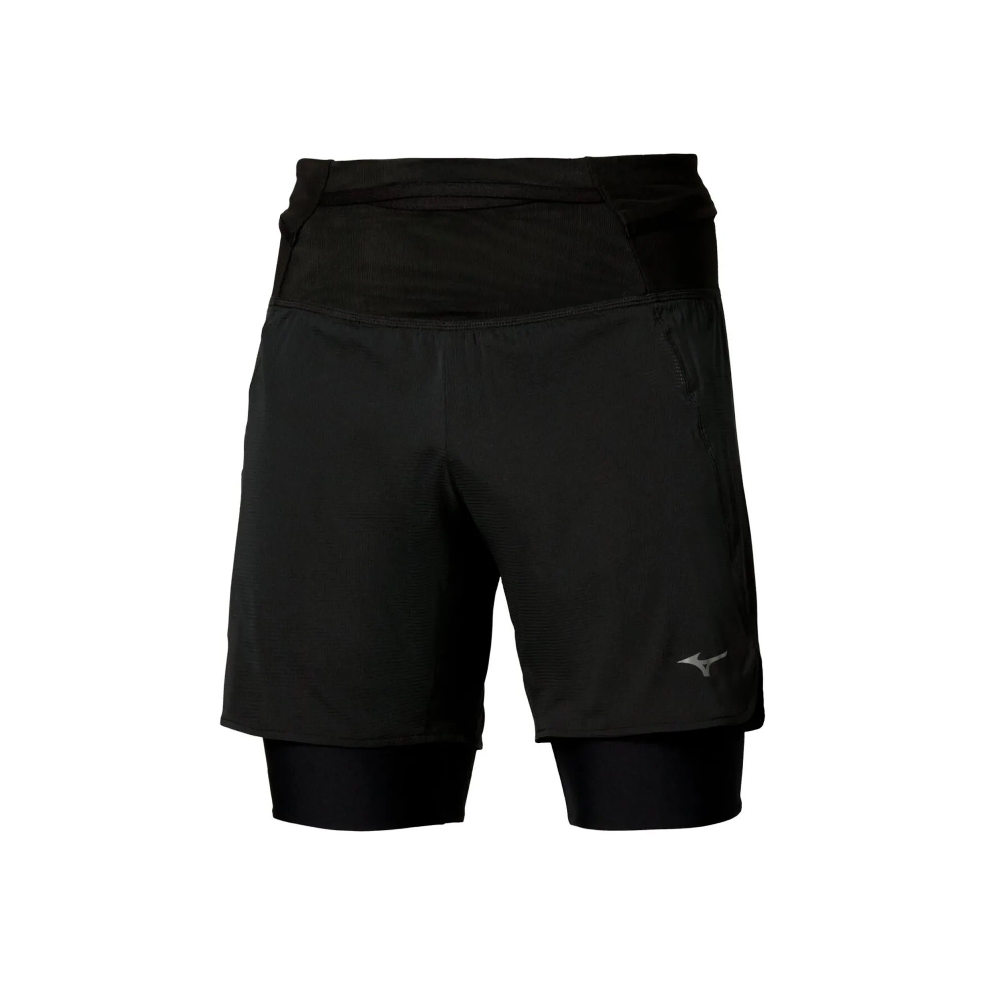Mizuno Trail Multipocket Trail 2in1 Running shorts Men - black
