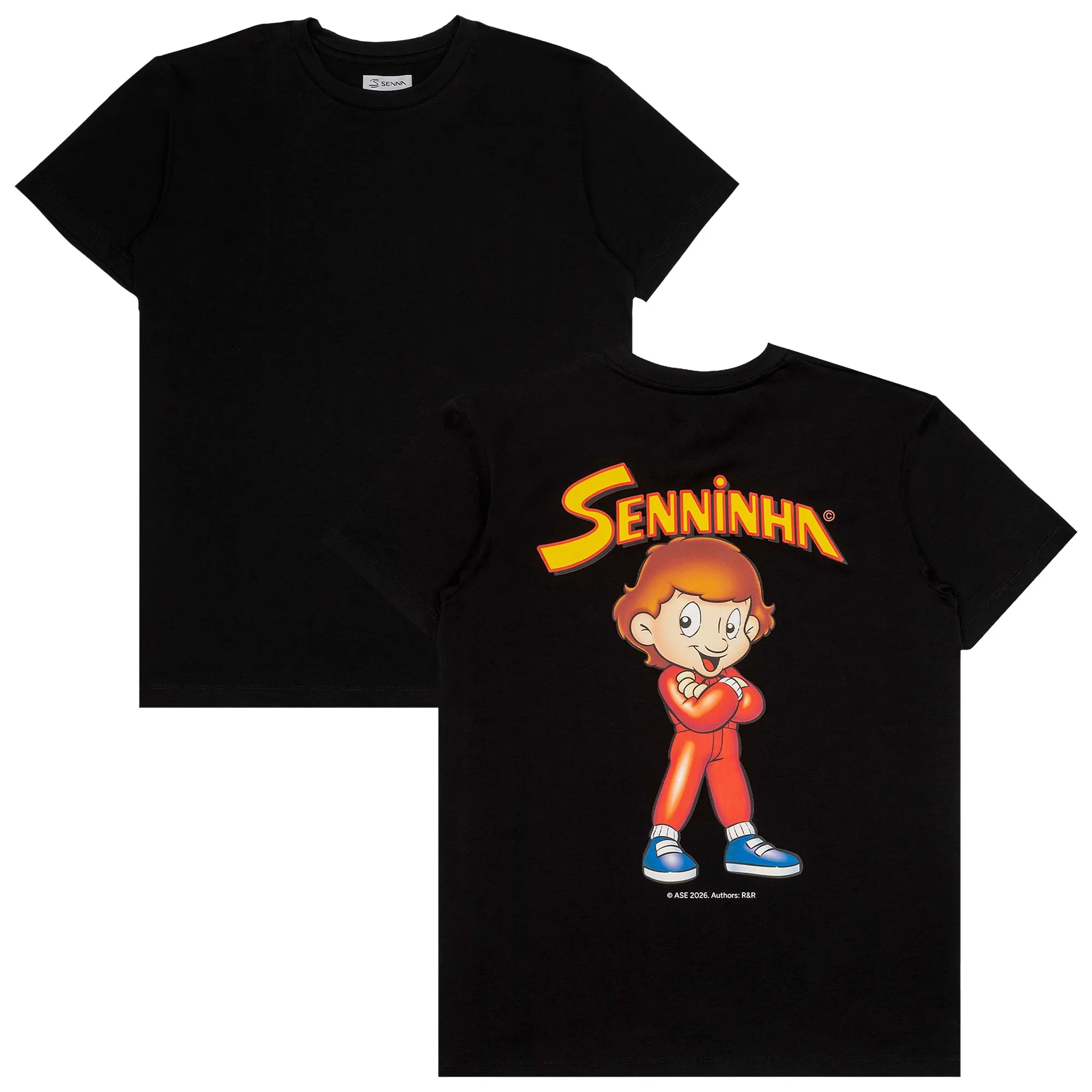 Ayrton Senna Senninha Figure Oversized T-Shirt - Black - Unisex