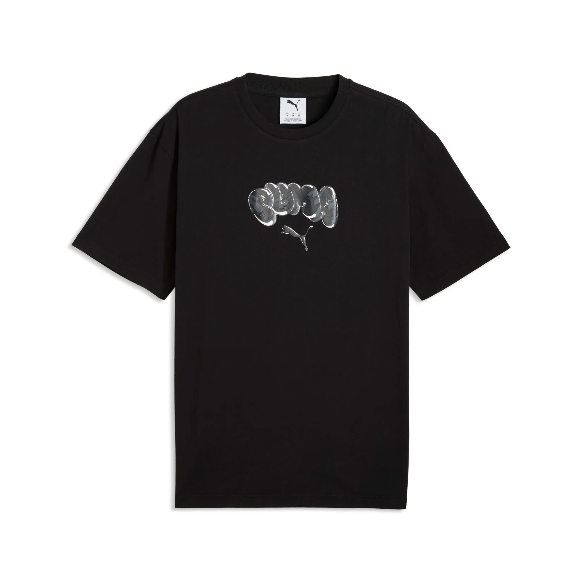 PUMA Graphic Balloon Art Relaxed T-Shirt Men in Black | Size Large