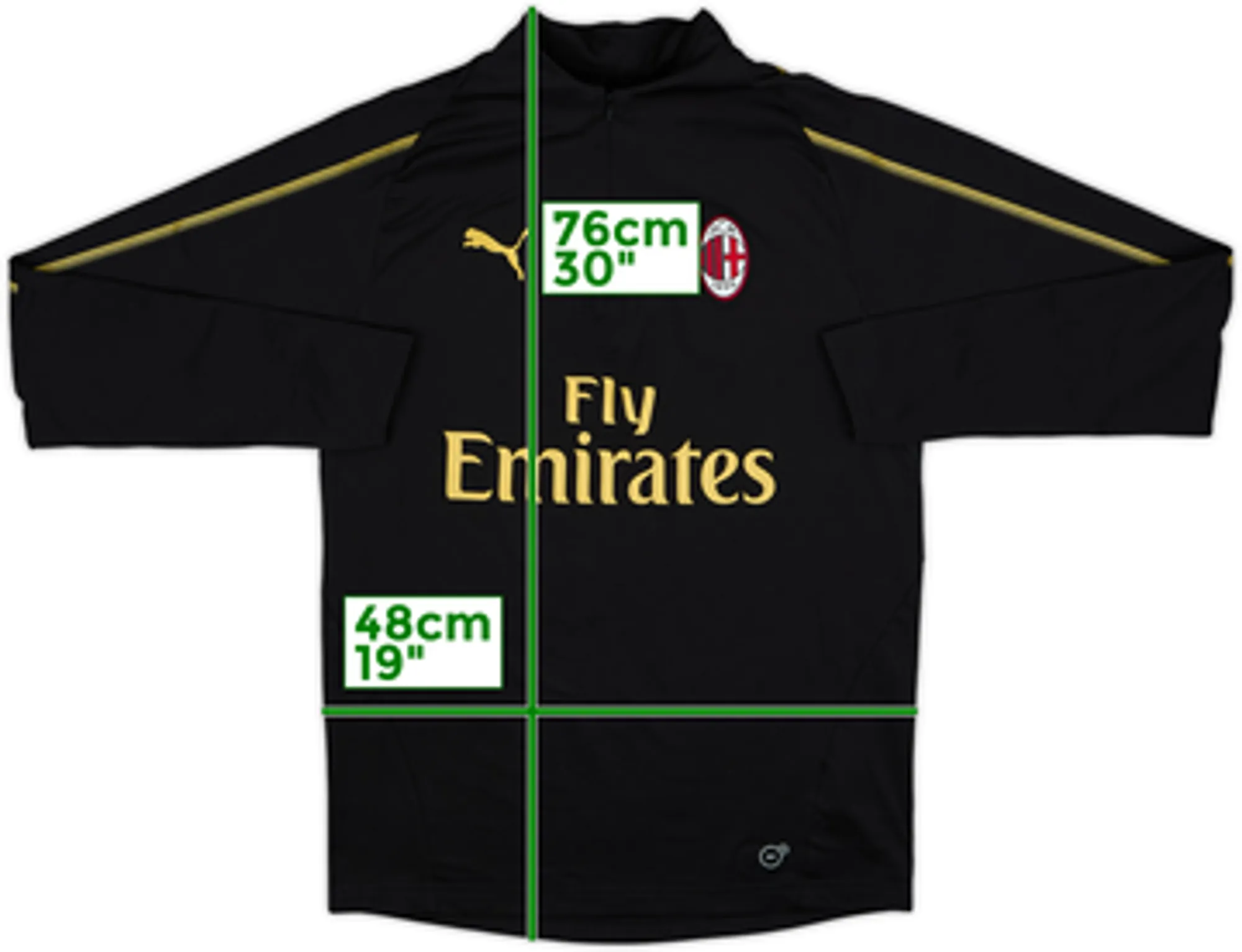 2018-19 AC Milan Puma 1/4 Zip Drill Top - 8/10 - (S)