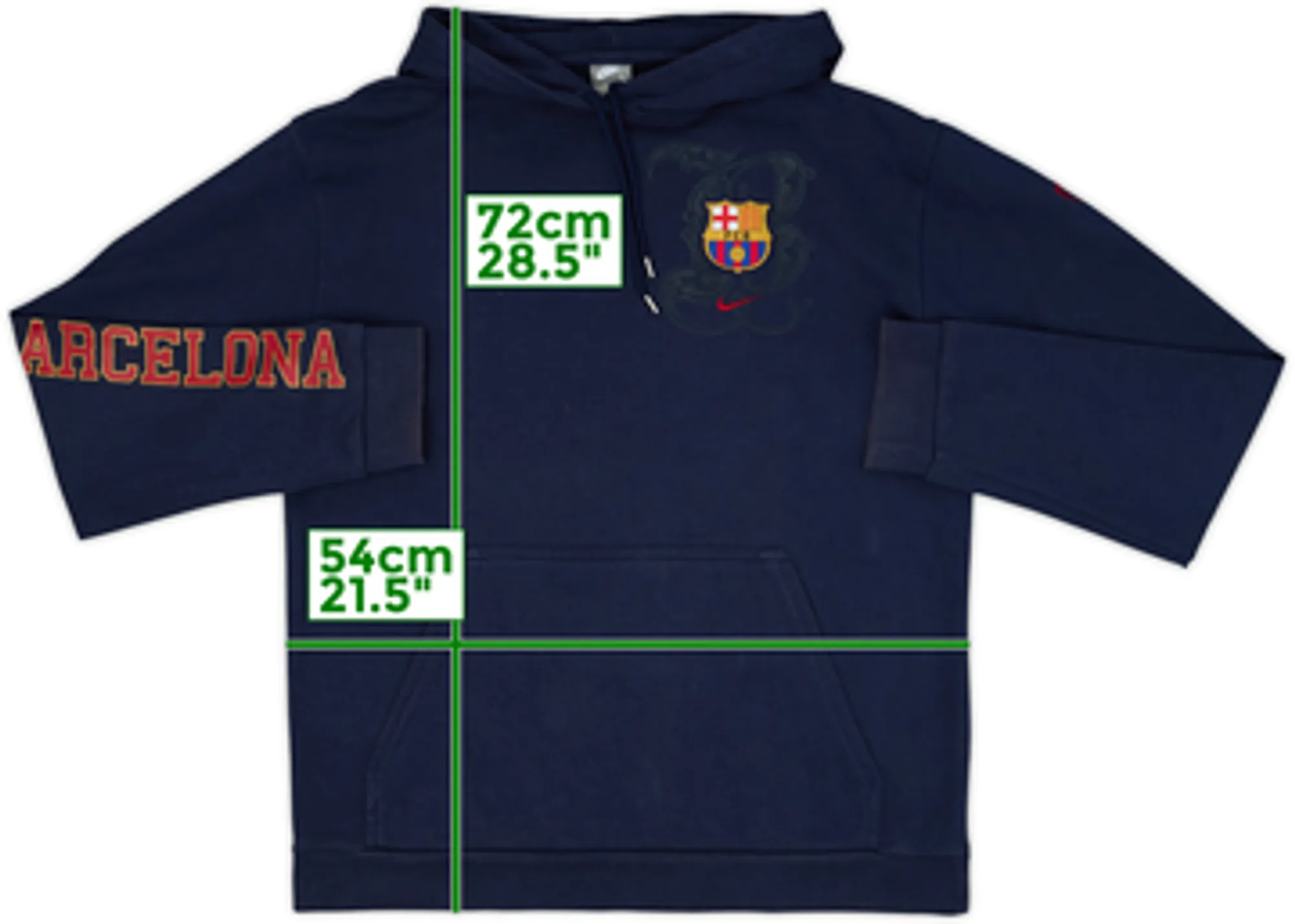 2008-09 Barcelona Nike Hooded Sweat Top - 7/10 - (L)