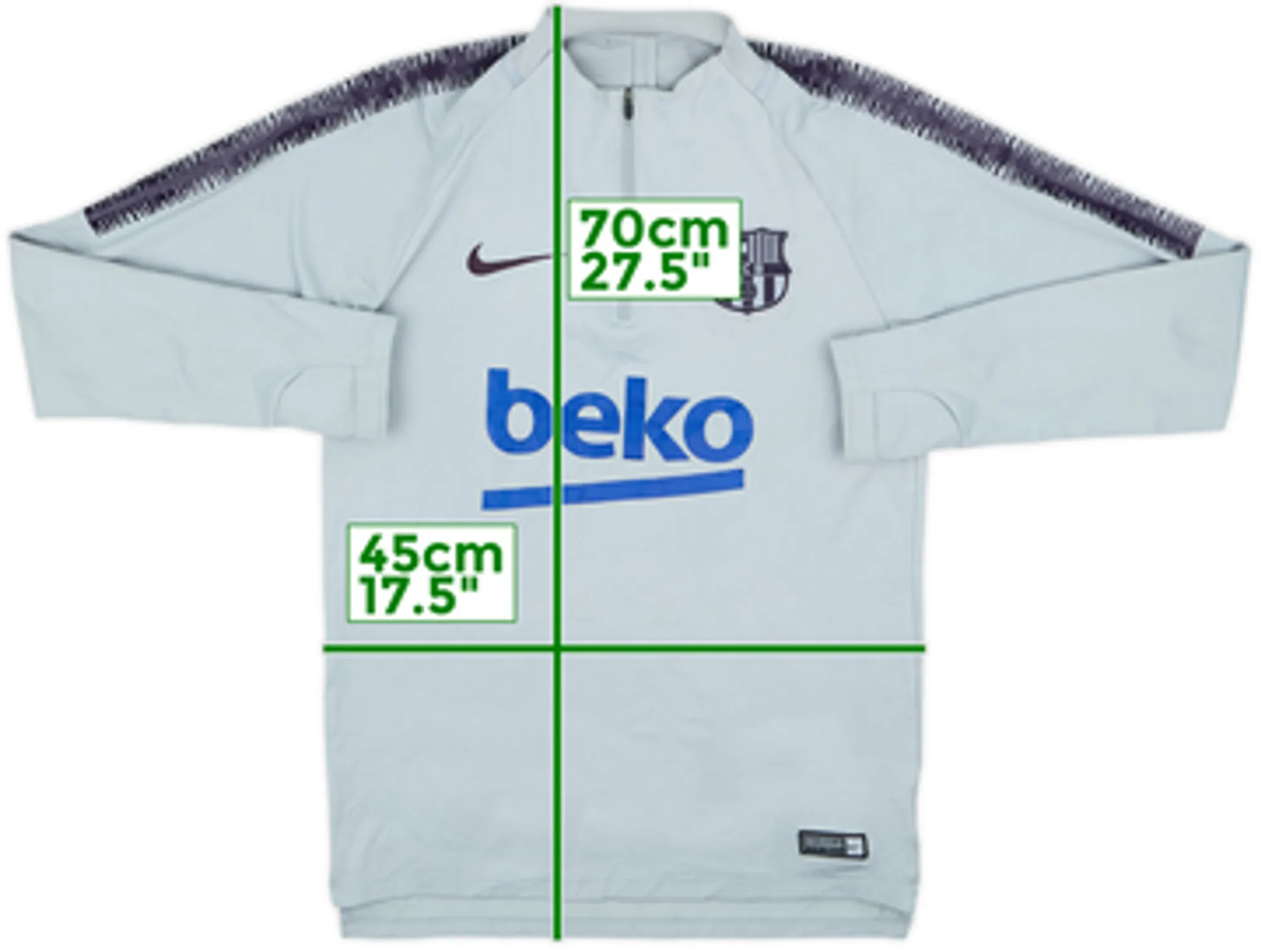 2018-19 Barcelona Nike 1/4 Zip Sweat Top - 6/10 - (S)