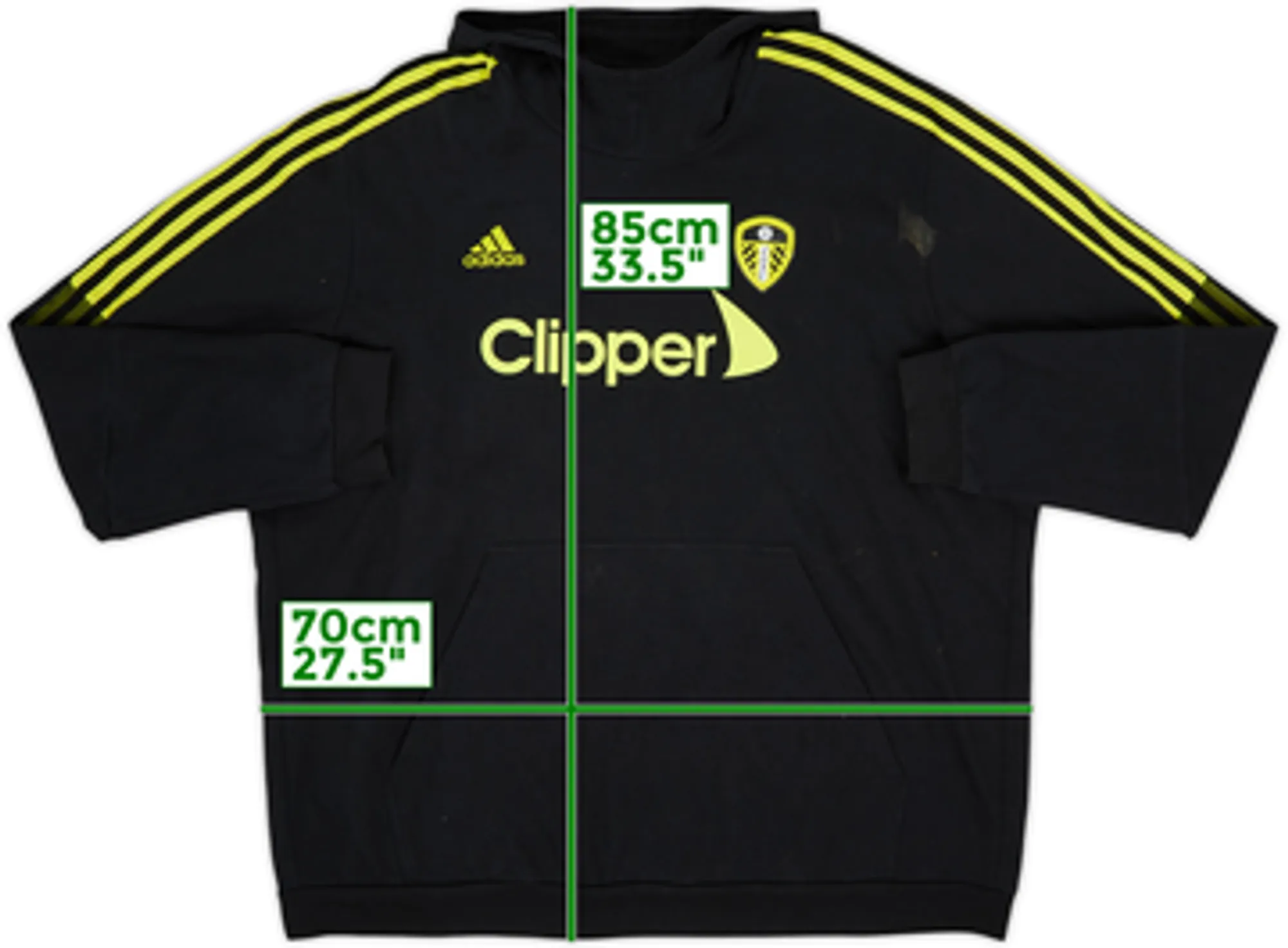 2021-22 Leeds Hooded adidas Hooded Sweat Top - 6/10 - (3XL)