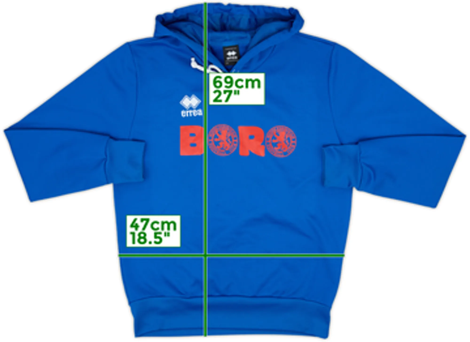 2022-23 Middlesbrough Errea Hooded Sweat Top - 9/10 - (S)