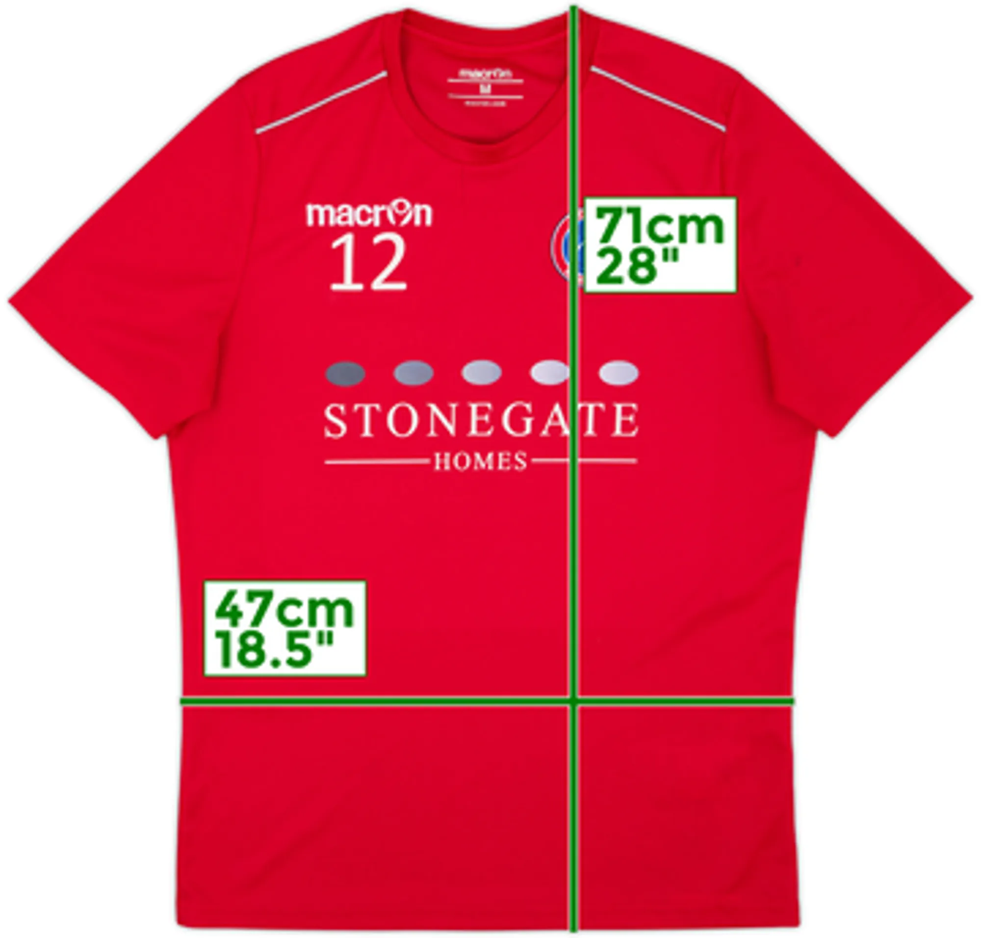 2018-19 Dorking Wanderers Macron Player Issue Training Shirt #12 - 9/10 - (M)