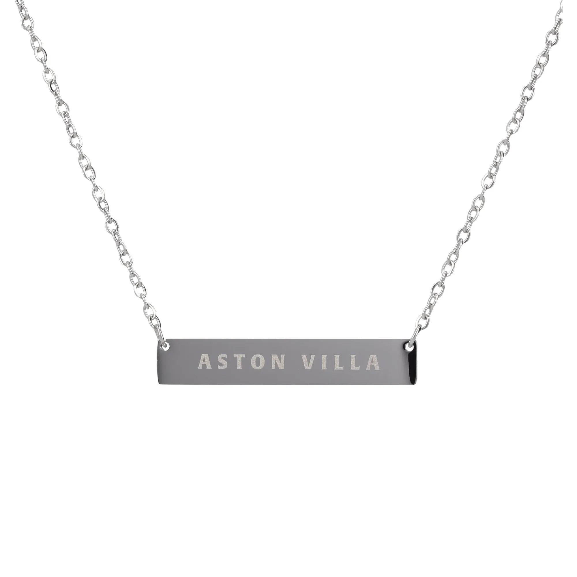 Aston Villa Stainless Steel Bar Necklace in Gift Box