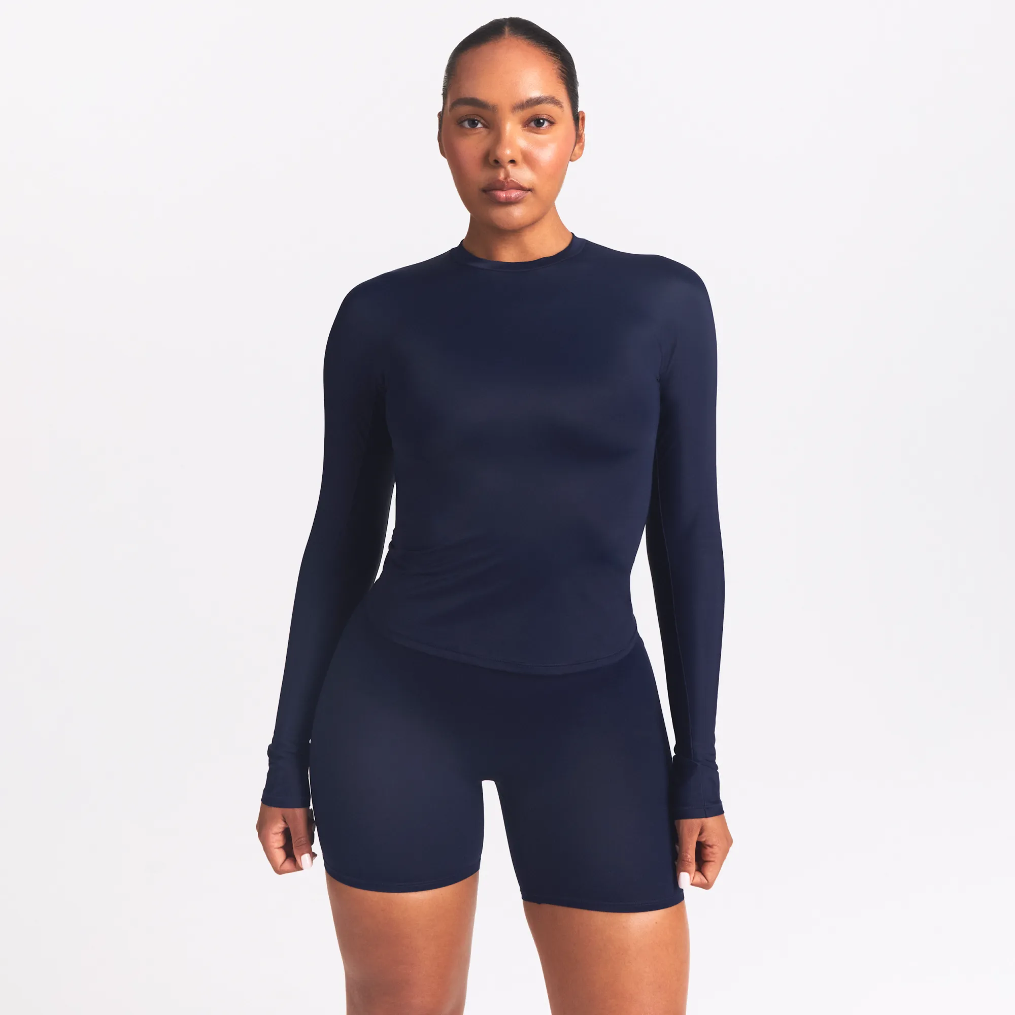 NikeSKIMS Shine Women's Long-Sleeve Crew-Neck Top - Blue