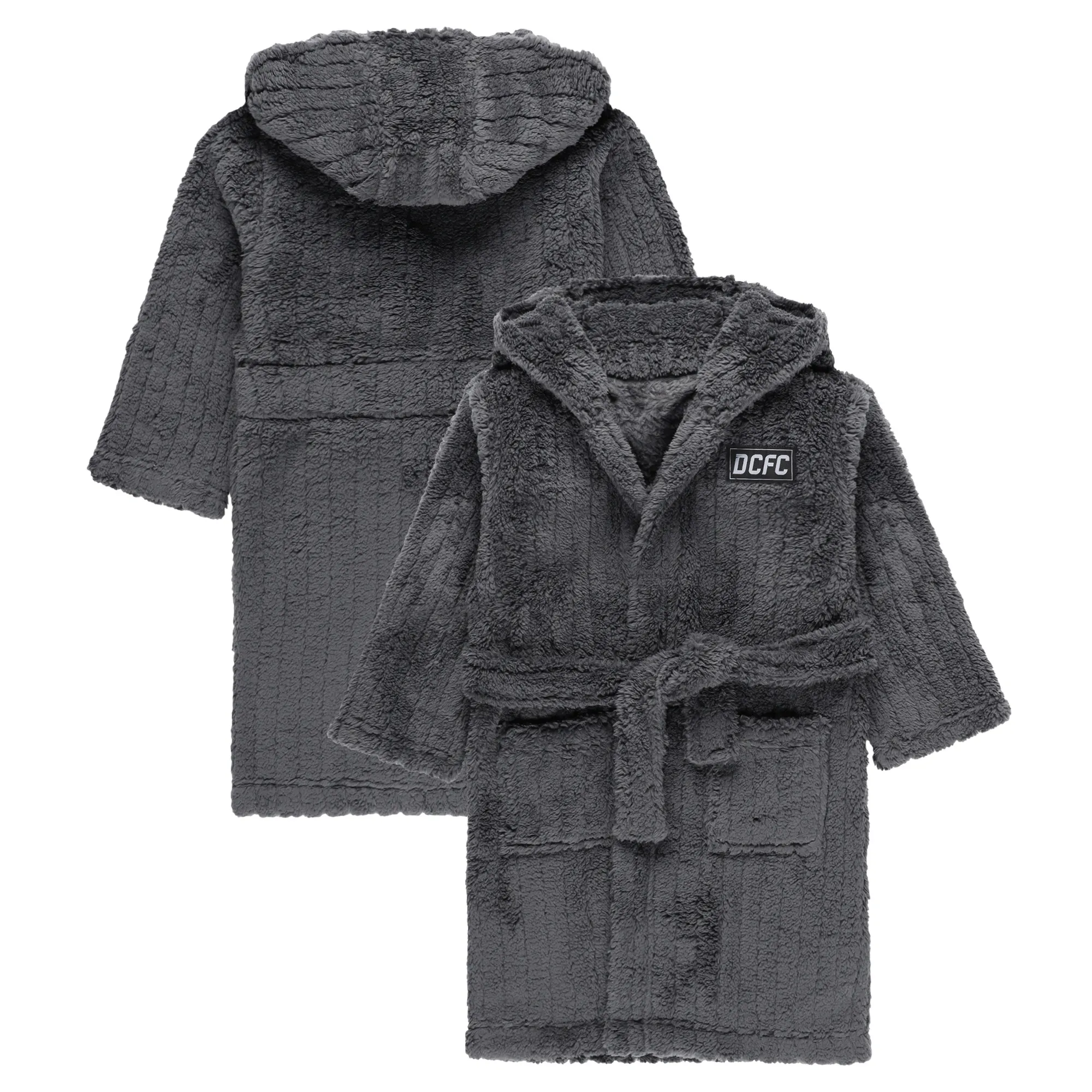 Derby County Fleece Hooded Robe - Dark Shadow Grey - Boys