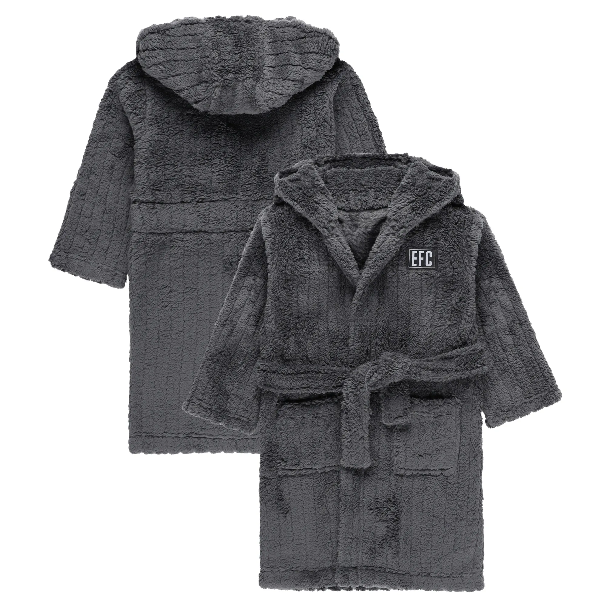 Everton Fleece Hooded Robe - Dark Shadow Grey - Boys