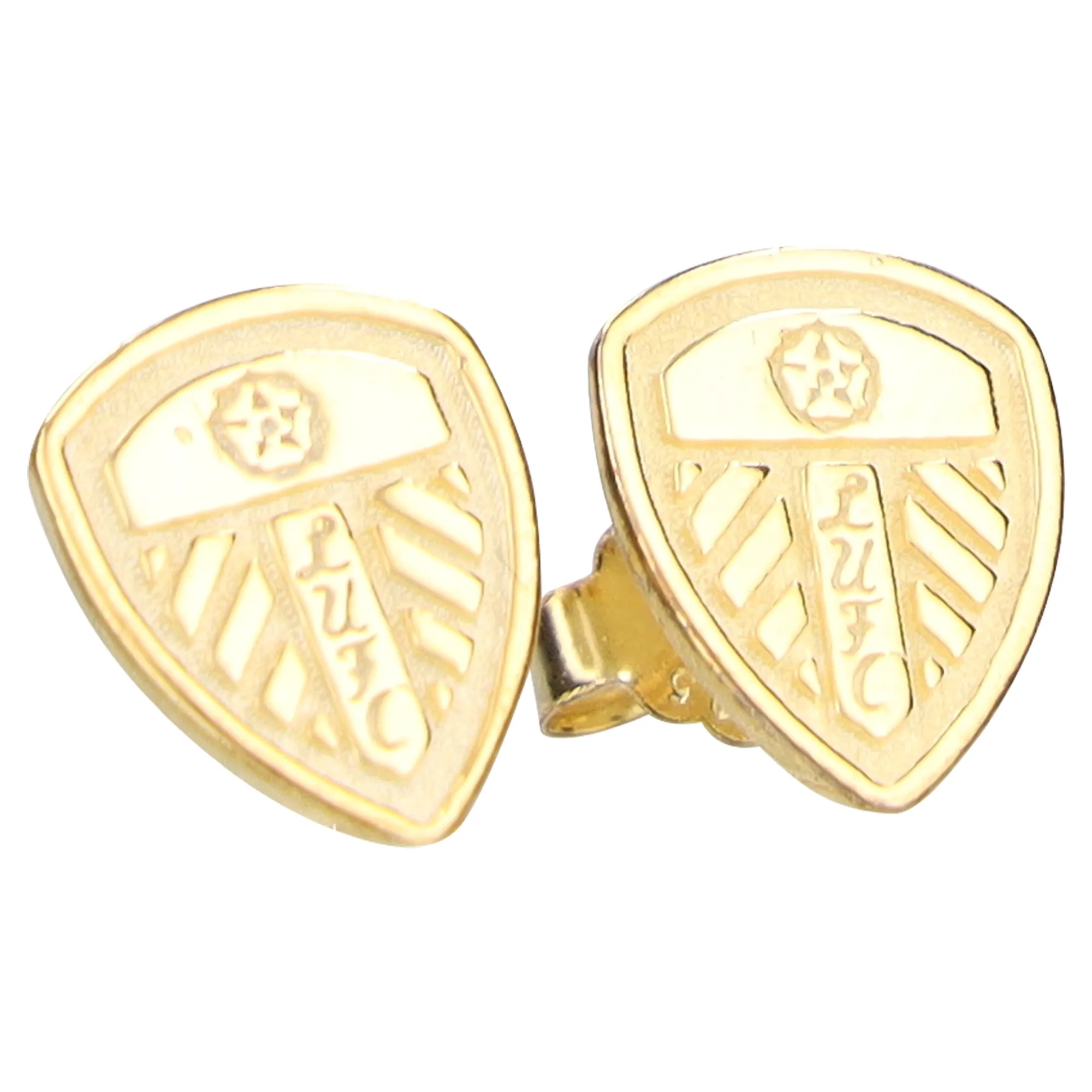 Leeds United Gold Plated Crest Earring - Pair