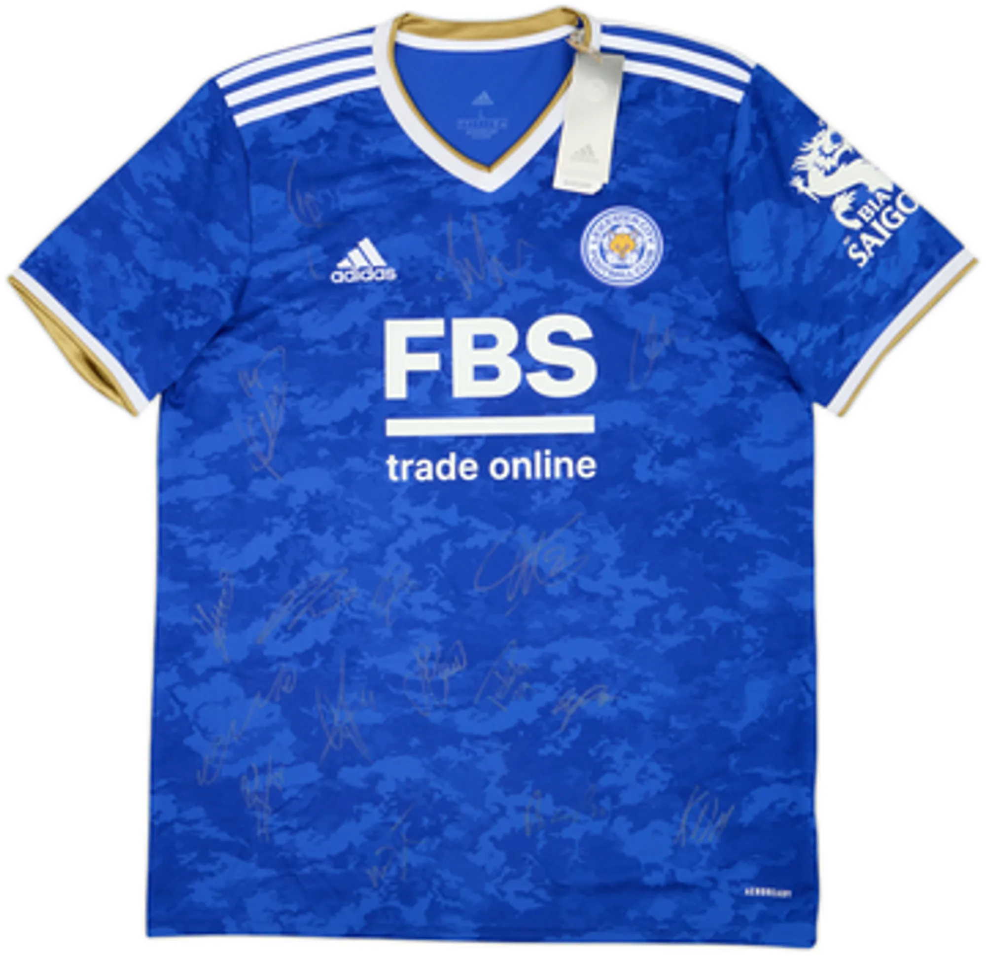 2021-22 Leicester Squad Signed Home Shirt Vardy #9 (L)