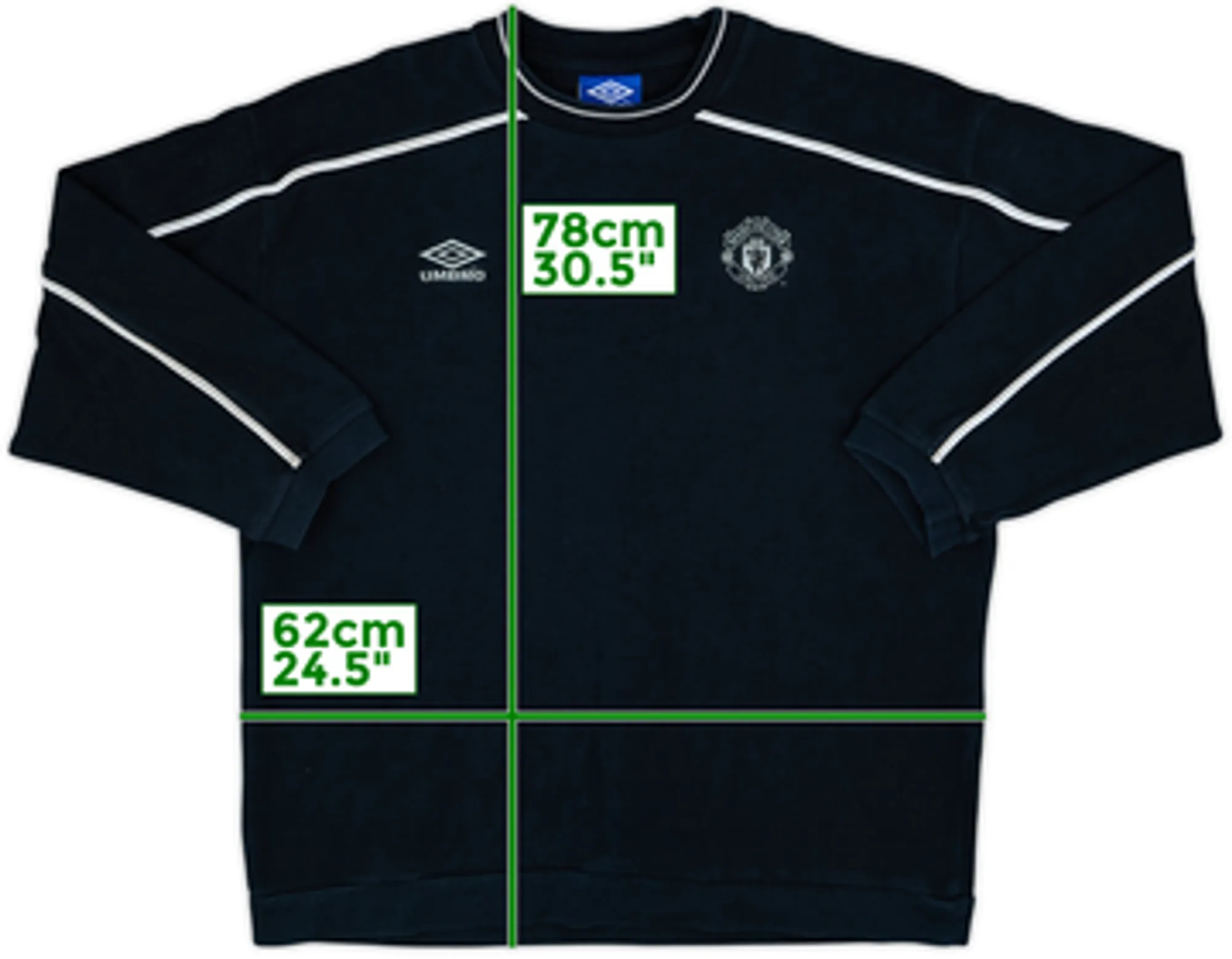 1999-00 Manchester United Umbro Sweat Top - 8/10 - (XXL)